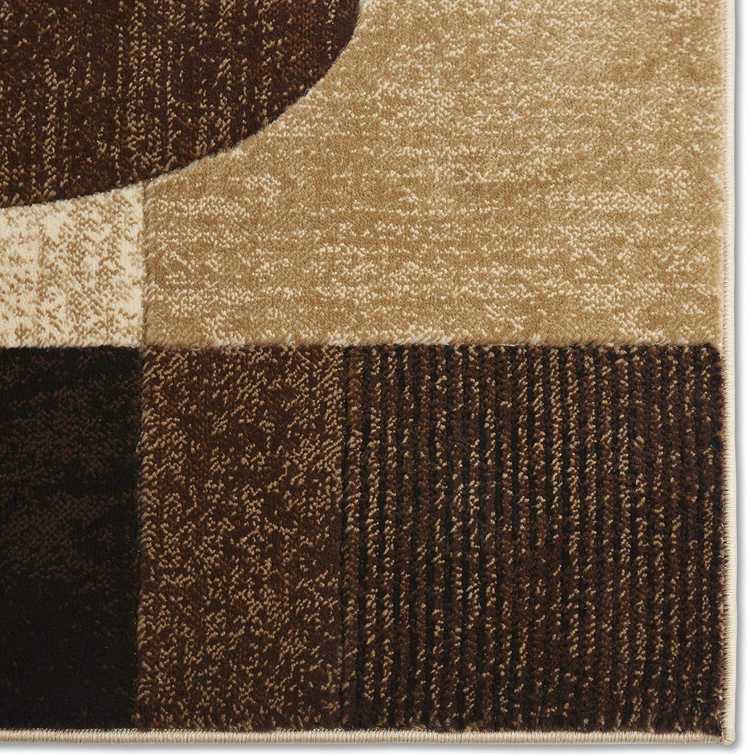 Tribeca Geometric Brown & Beige Handmade Area Rug 32"x20"