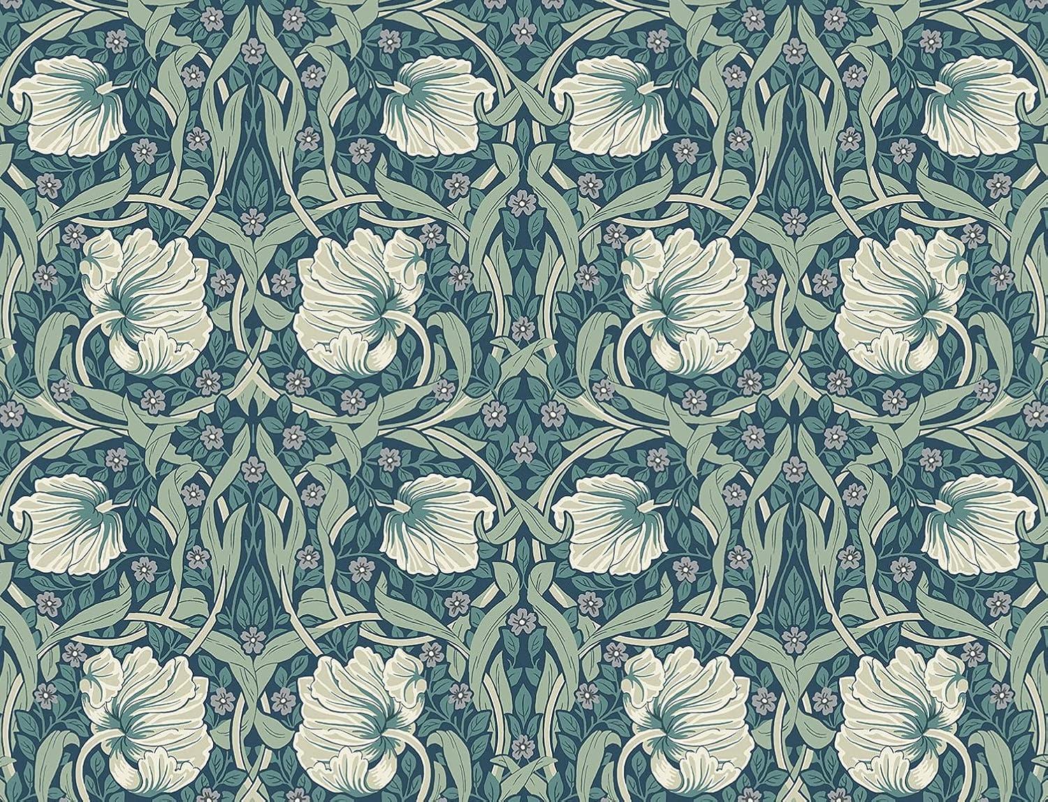 NextWall Teal & Sandstone Pimpernel Floral Peel and Stick Wallpaper