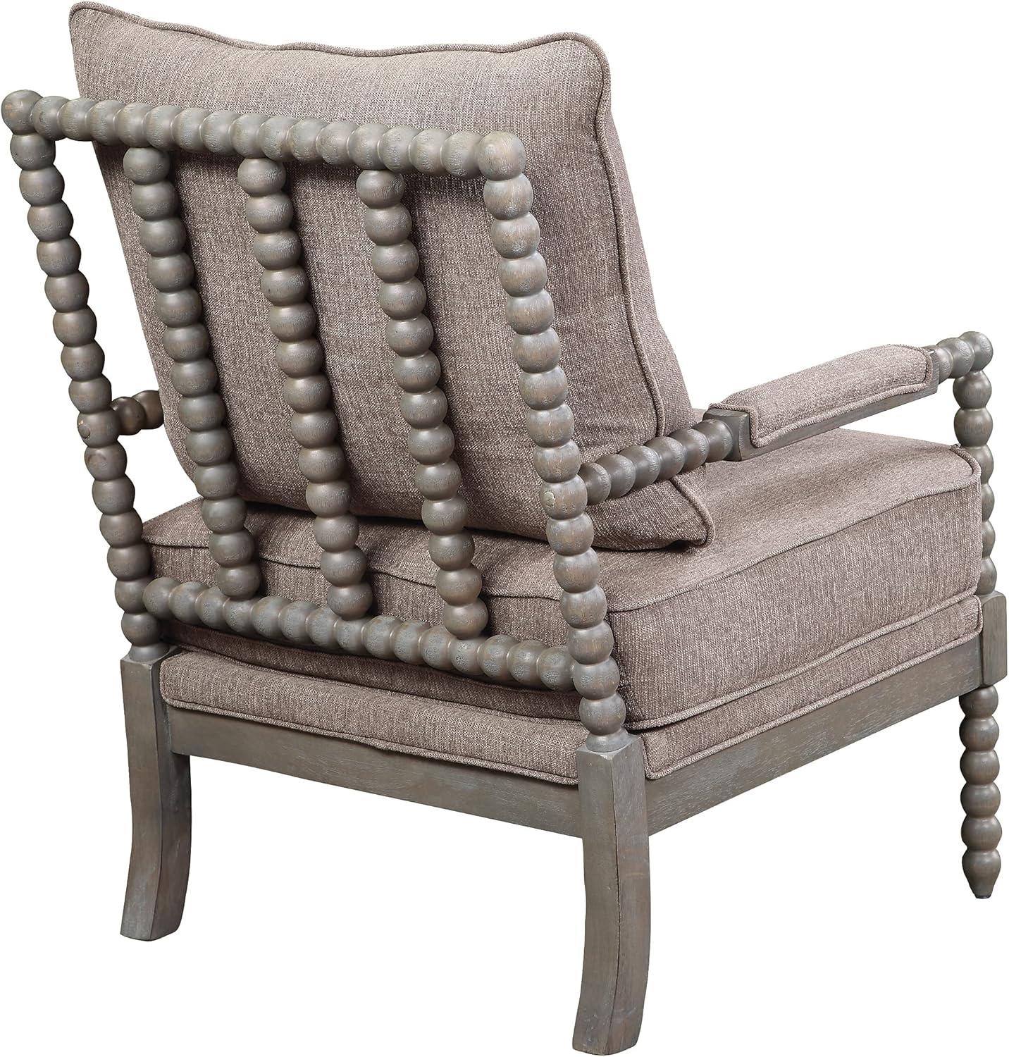 OSP Home Furnishings Abbott Chair in Dolphin Fabric with Brushed Grey Base K/D