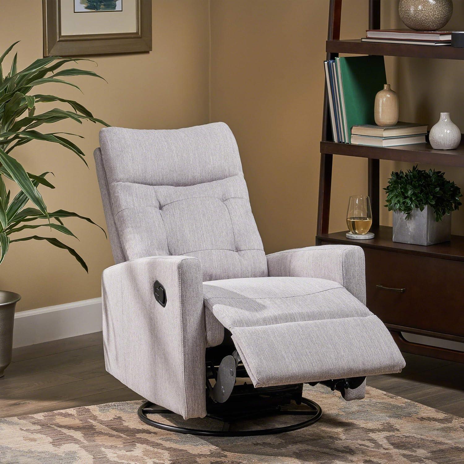 Woodglen Contemporary Glider Swivel Recliner Light Gray - Christopher Knight Home
