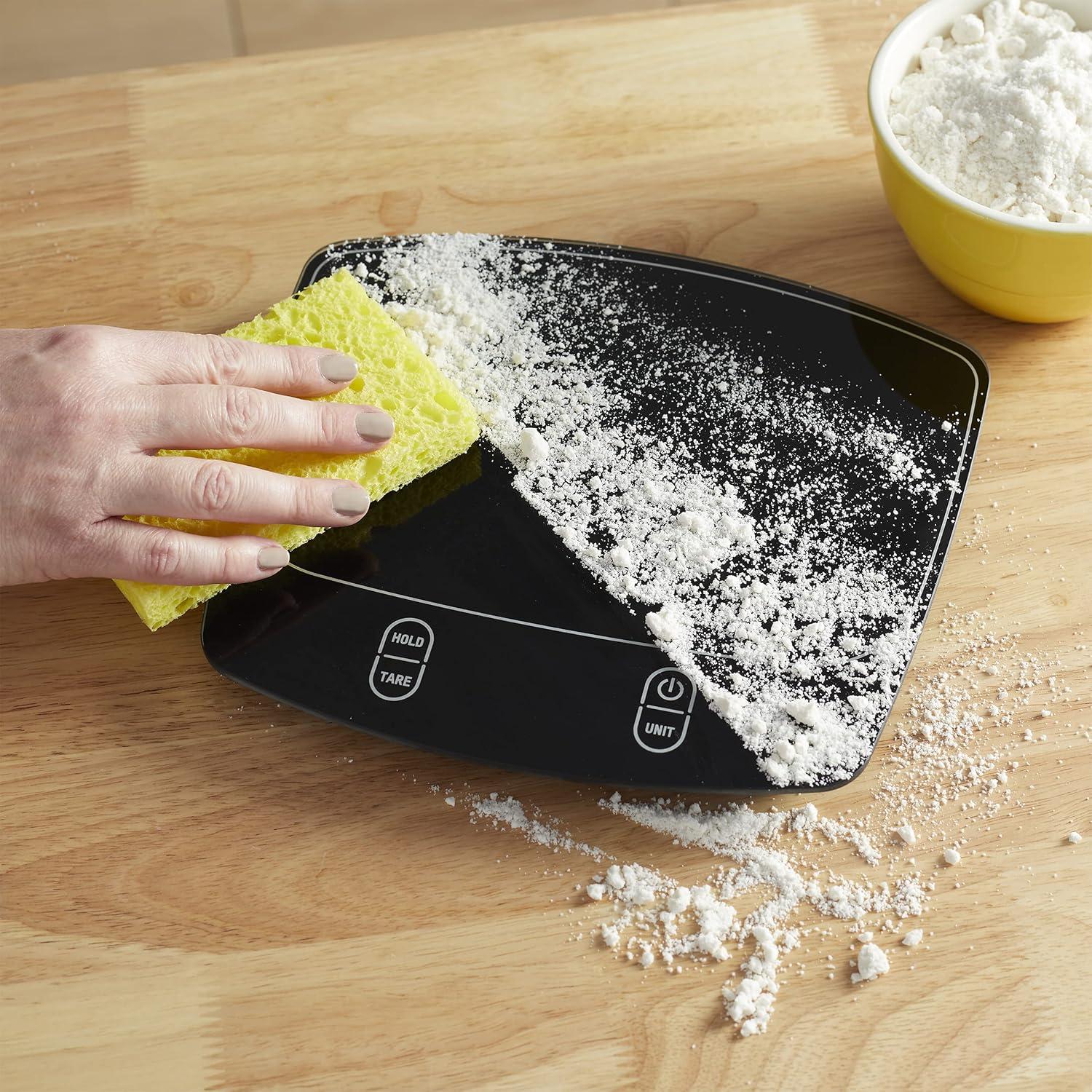 Taylor Waterproof Digital Kitchen 11 lb Food Scale Black: LCD Display, Battery Powered, Measures Grams & Ounces
