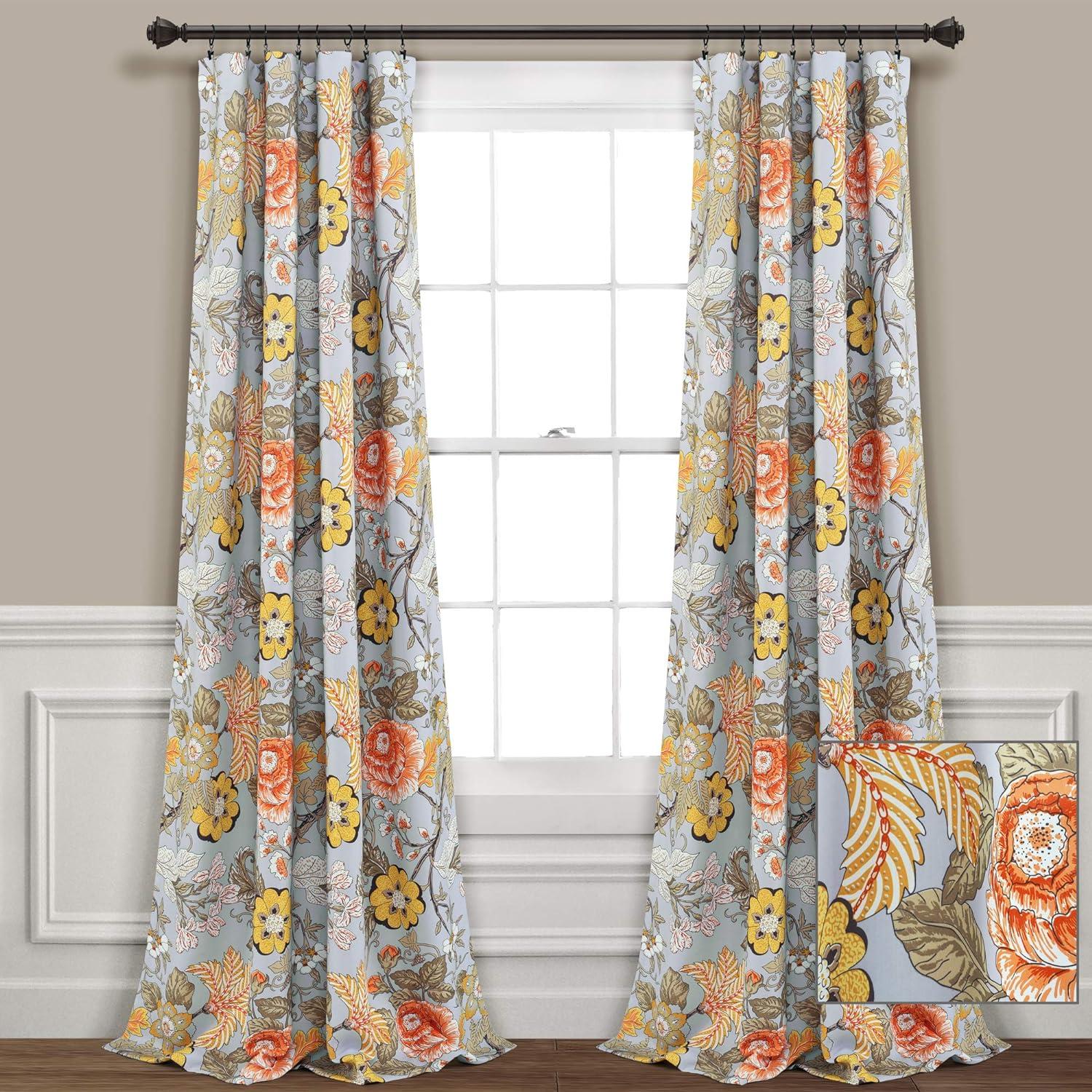 Lush Decor Floral Room Darkening Thermal Curtain Panels (Set of 2)