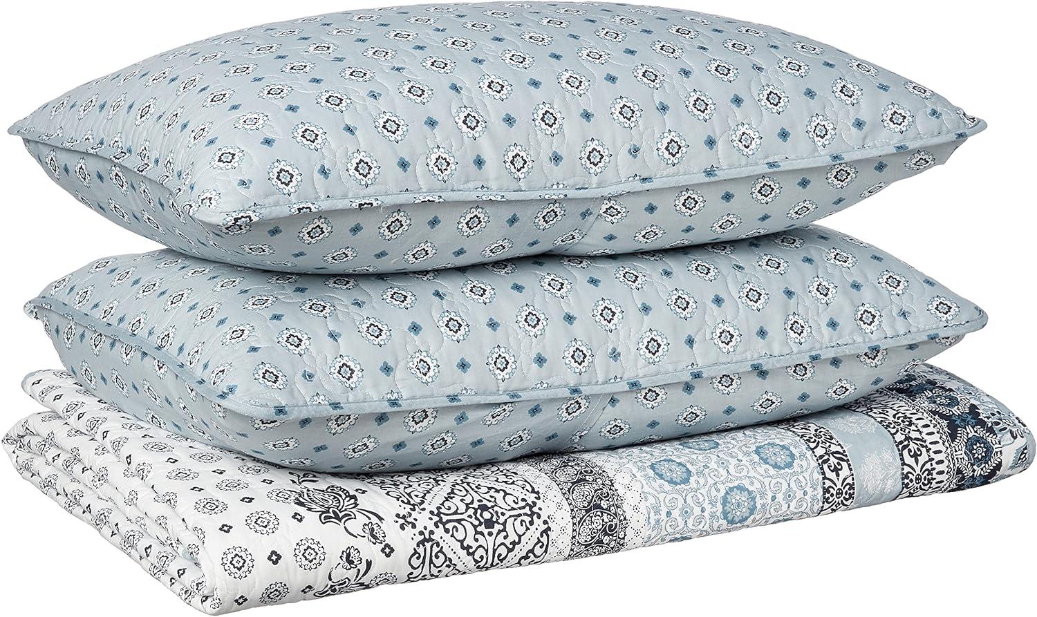 Stone Cottage Light Blue Bexley Quilt Set (Full/Queen): Includes 2 Shams, Pre Washed