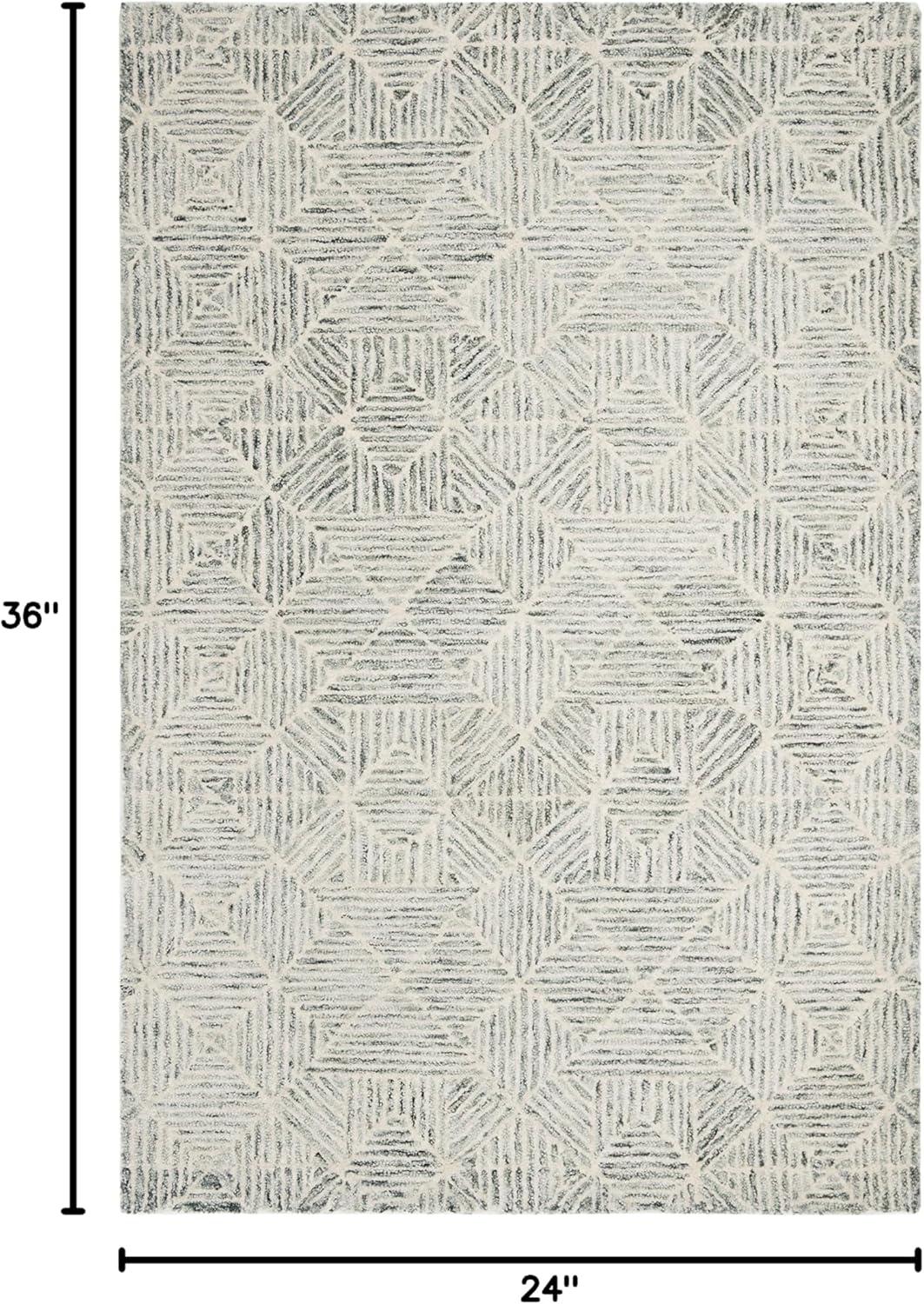 SAFAVIEH Abstract Brock Geometric Area Rug, Green/Ivory, 2' x 3'