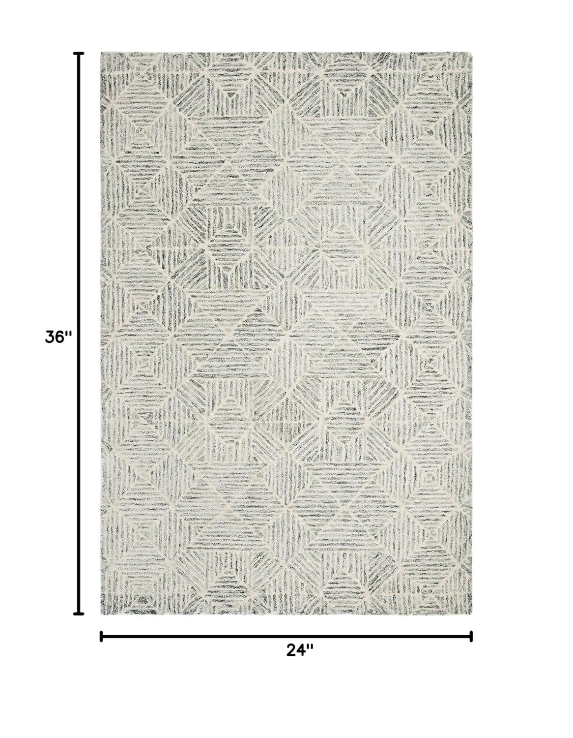 SAFAVIEH Abstract Brock Geometric Area Rug, Green/Ivory, 2' x 3'