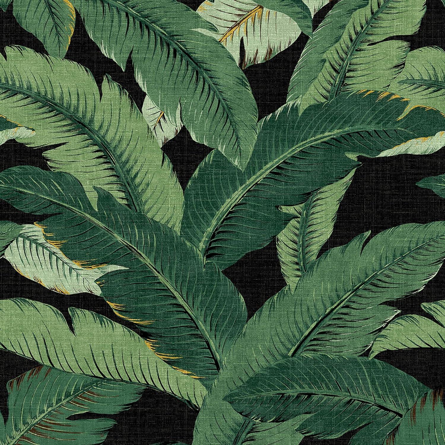 Tommy Bahama  Swaying Palms Coal Peel & Stick Wallpaper - 20.5 in. W x 18 ft. L