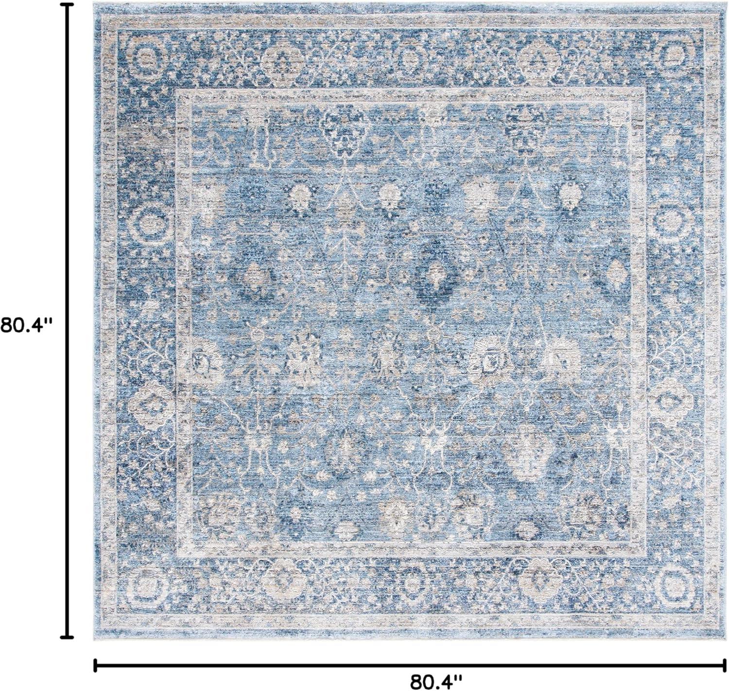 SAFAVIEH Dream Giles Floral Area Rug, Grey/Turquoise, 6'7" x 6'7" Square