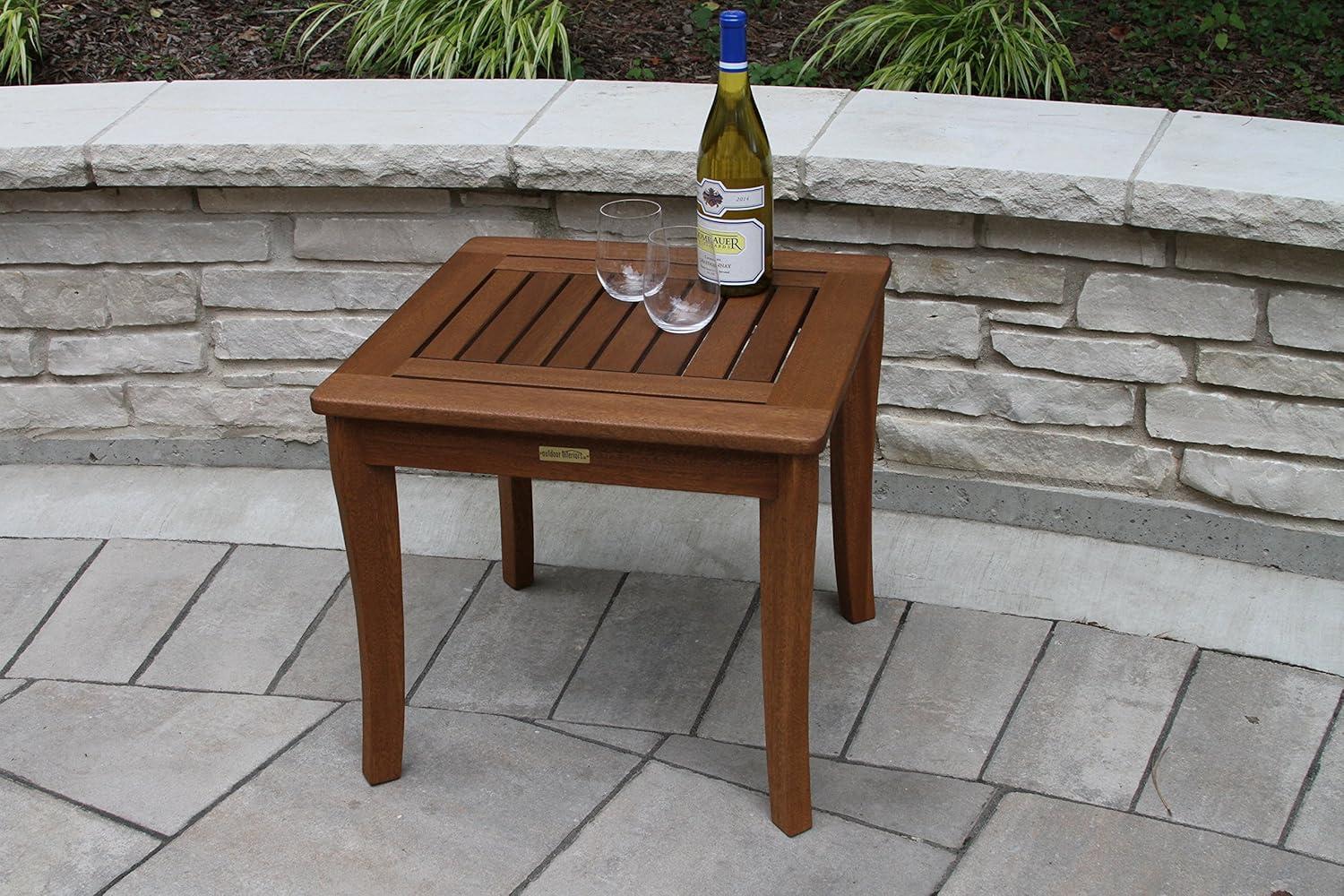 Vineyard Classic Brown Eucalyptus Square Outdoor End Table