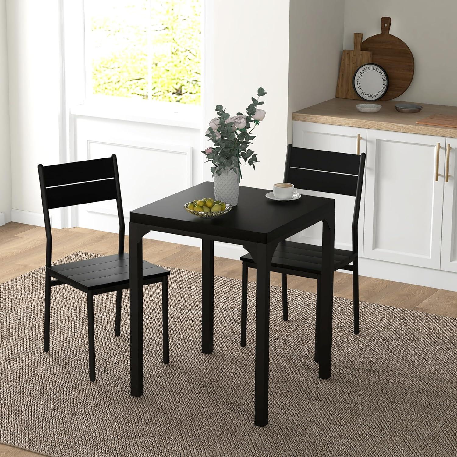 Lachrista Modern Kitchen Table and Chairs, Dining Room Set for Breakfast Nook, Small Space, Apartment
