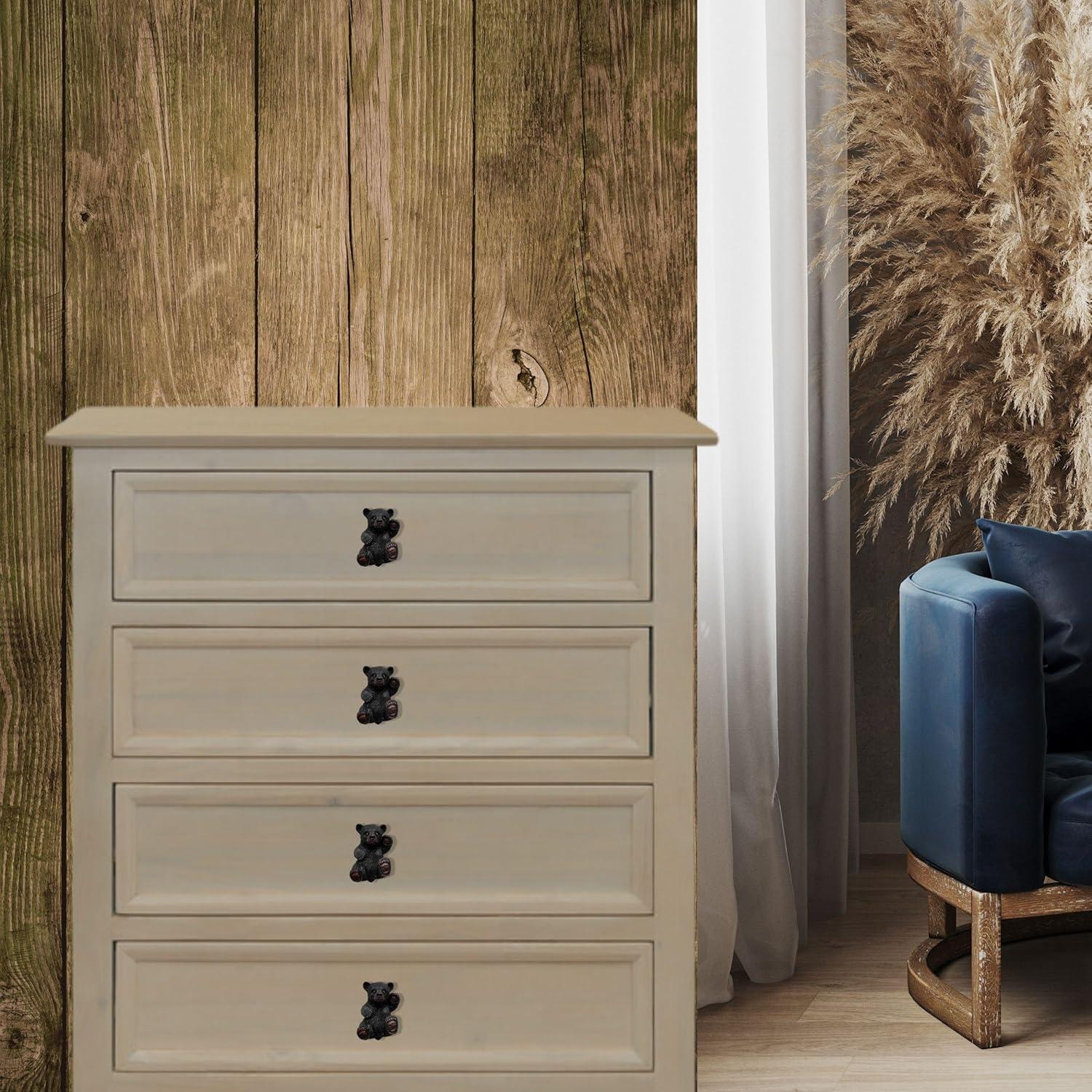 BestGiftEver Black Bear Drawer Pull and Cabinet Knob - Rustic Decor Dresser Hardware, Ideal for Mountain, Cabin, Lodge or Woodland Home Decorations with Wildlife Charm (Adorable Curious Bear Design)