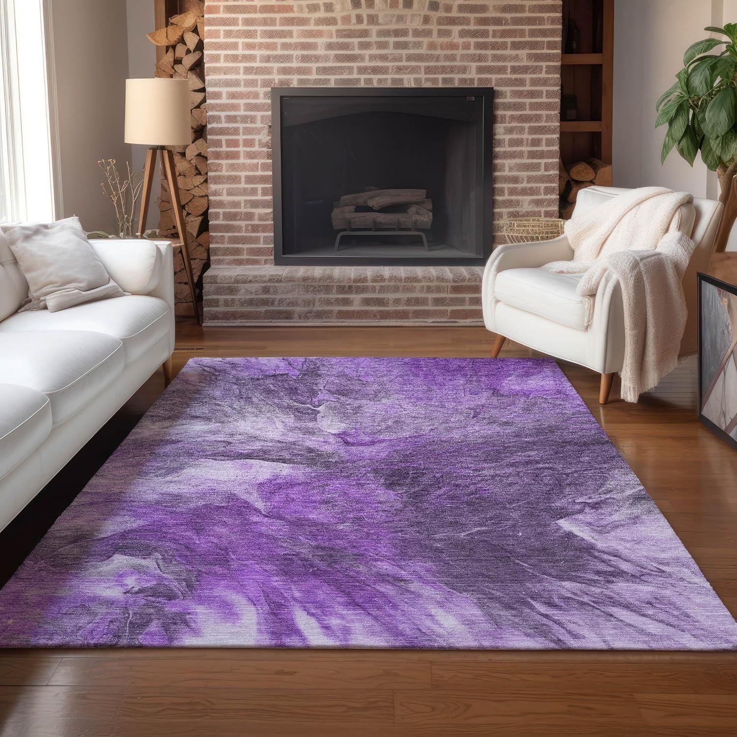 Addison Rugs Chantille ACN641 Purple 5' x 7'6" Indoor Outdoor Area Rug, Easy Clean, Machine Washable, Non Shedding, Bedroom, Living Room, Dining Room, Kitchen, Patio Rug