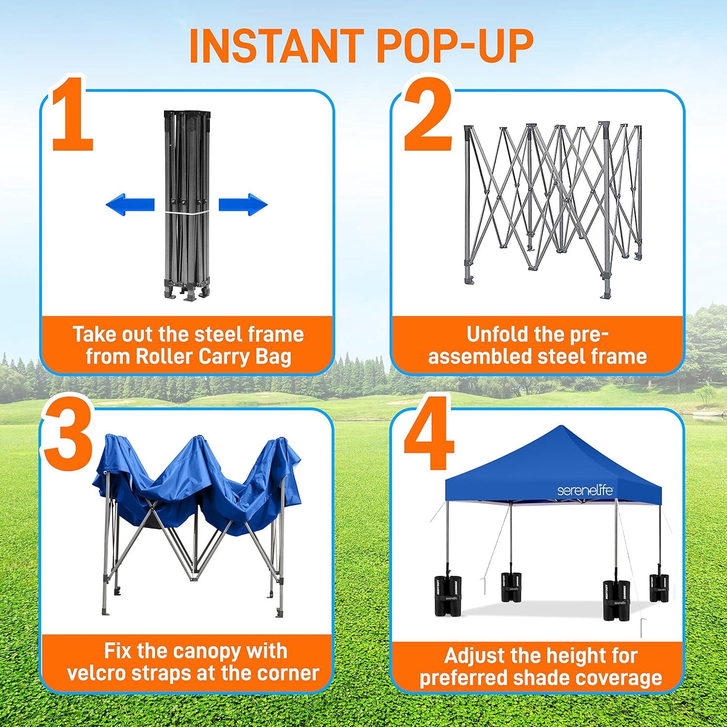 10 Ft. W x 10 Ft. D Steel Pop-Up Canopy