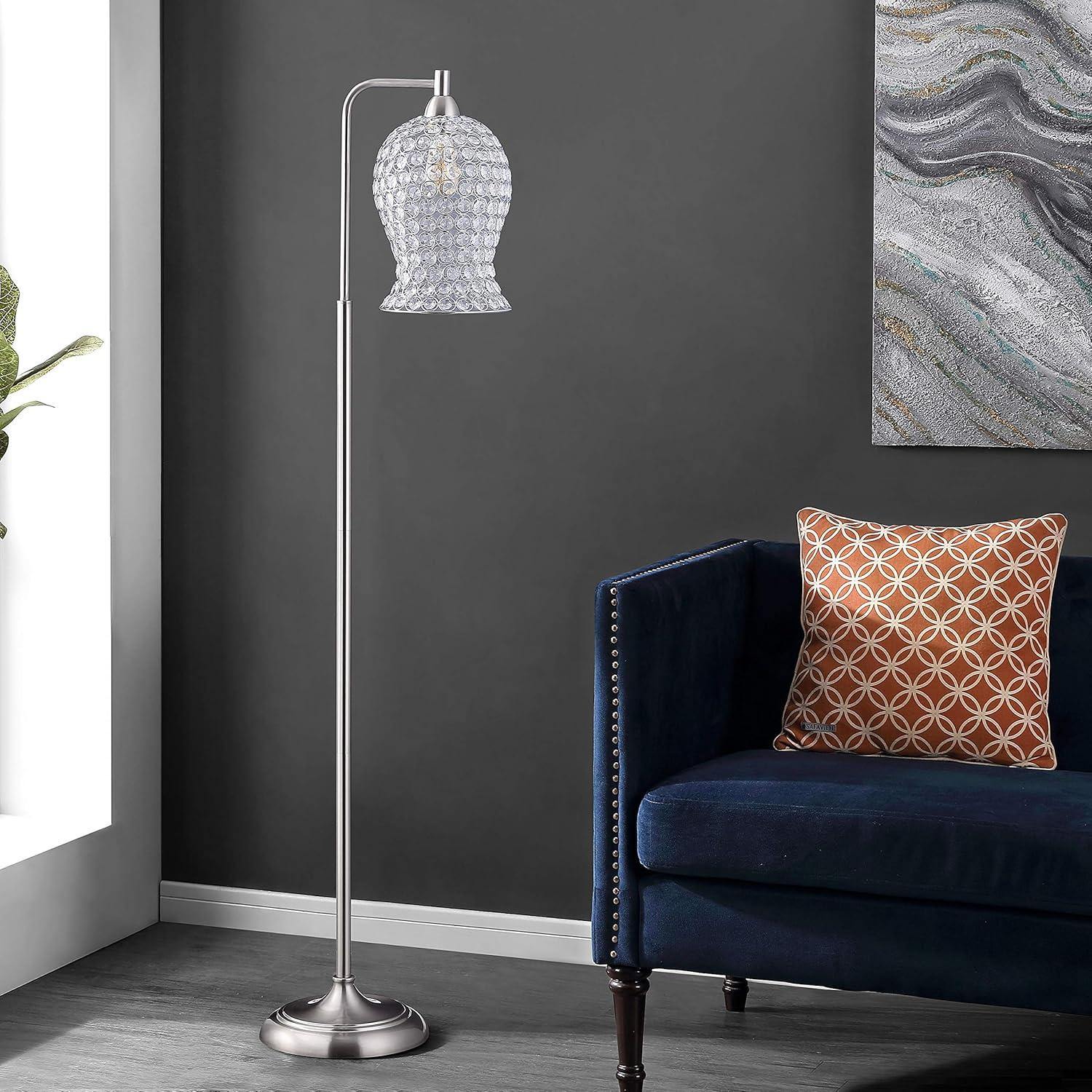 Izzy 61.5" Adjustable Black Iron Arc Floor Lamp