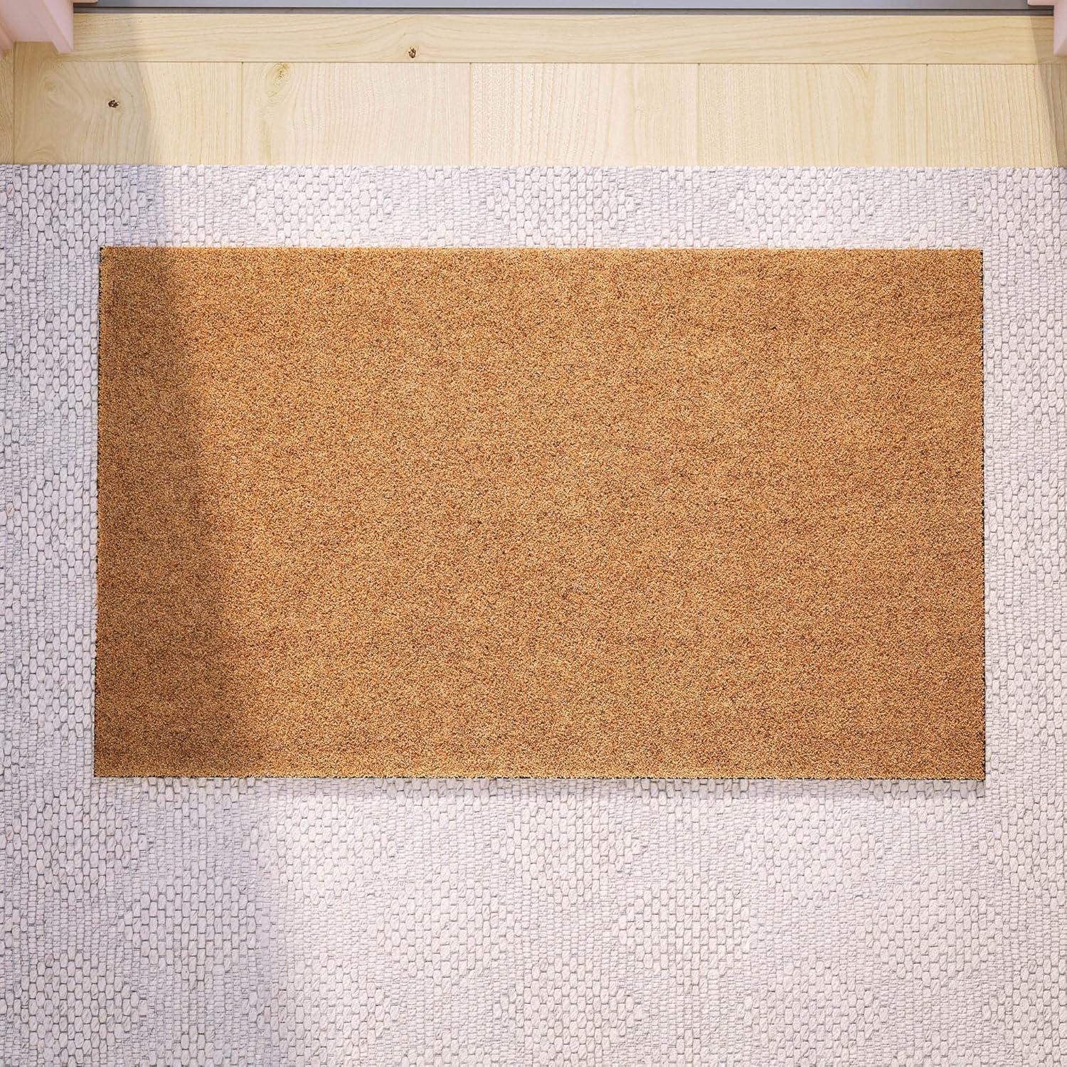 Flash Furniture Harbold 18" x 30" Indoor/Outdoor Solid Natural Coir Doormat with Non-Slip Backing