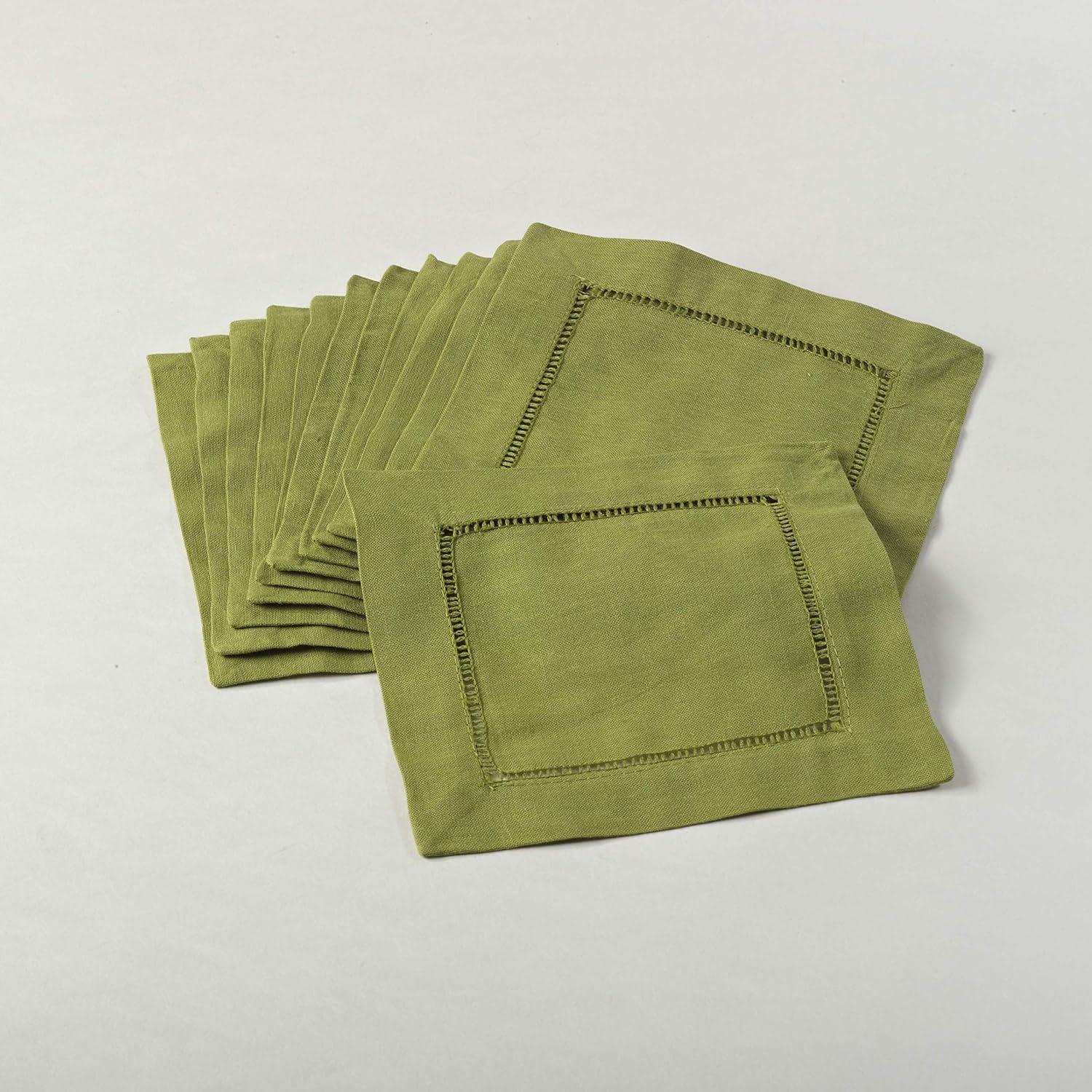 Hemstitched Cocktail Napkins (Set Of 12)