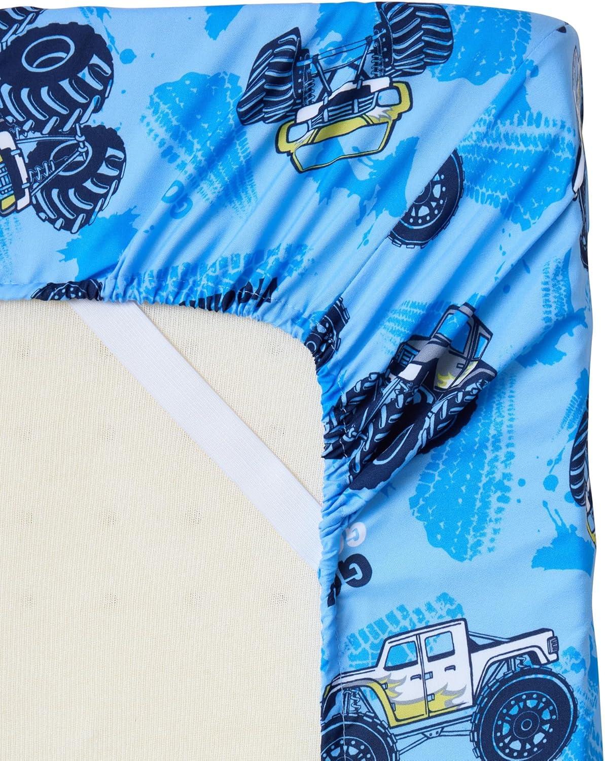 Sweet Home Collection Kids Monster Truck Printed Bed in a Bag Comforter & Sheet Set