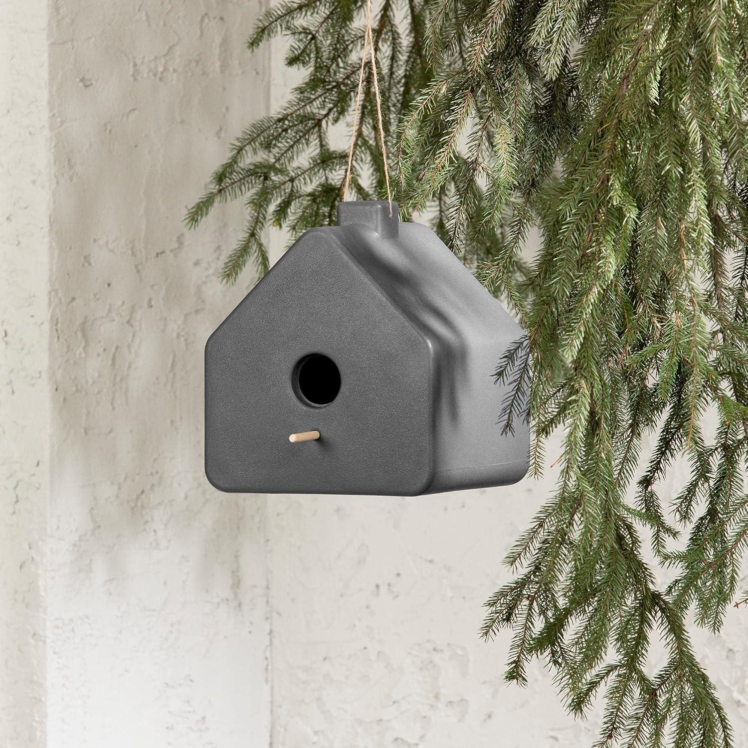 Dalya Dark Gray Scandinavian Decorative Birdhouse