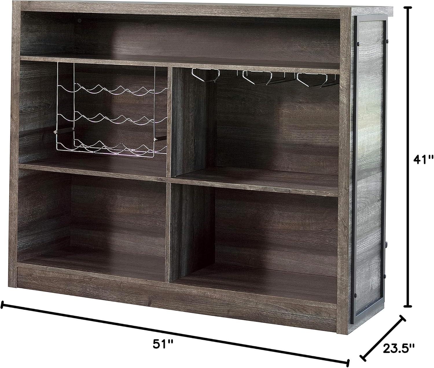 5-shelf Bar Unit Aged Oak