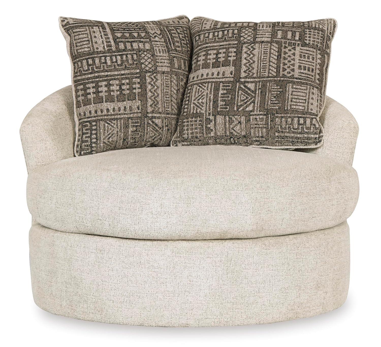 Ebern Designs Maravilla Upholstered Swivel Barrel Chair