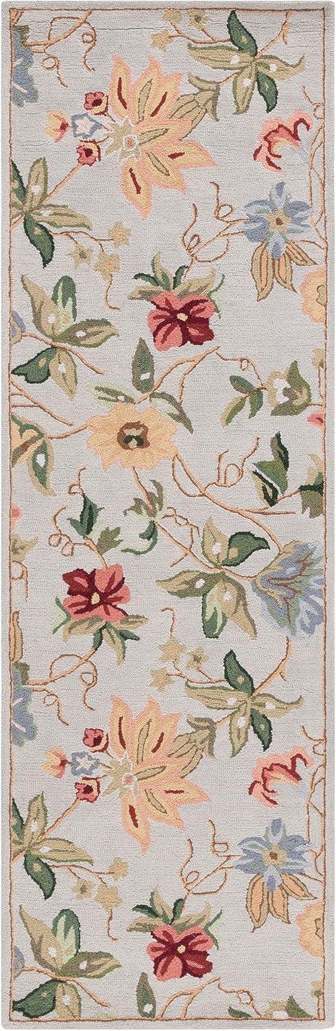 SAFAVIEH Chelsea Gisselle Bordered Wool Runner Rug, Grey, 2'6" x 6'