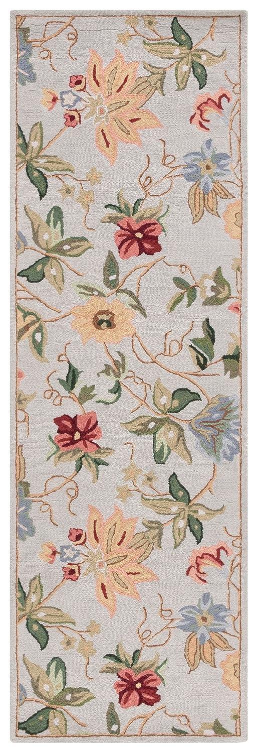 SAFAVIEH Chelsea Gisselle Bordered Wool Runner Rug, Grey, 2'6" x 6'