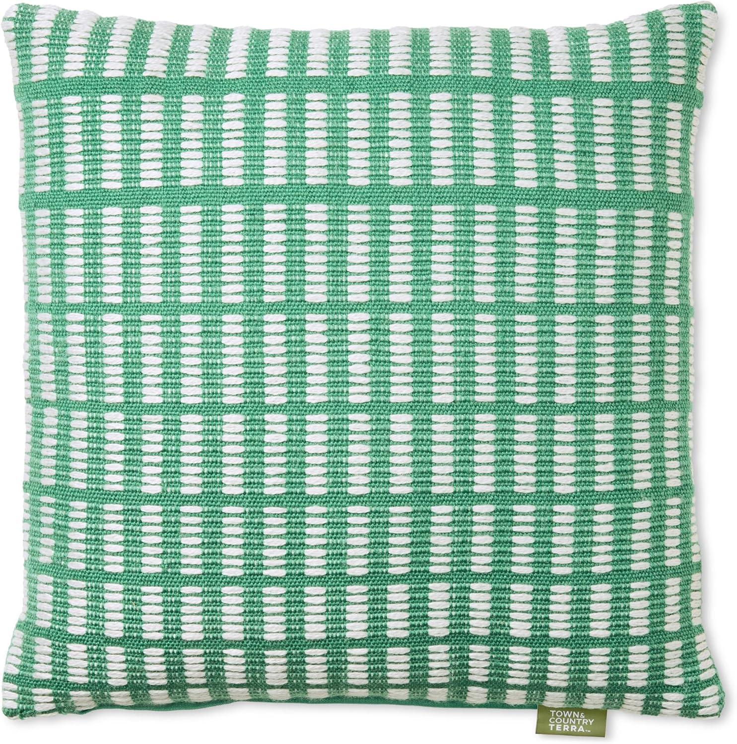 TOWN & COUNTRY TERRA Alara Solid Border Indoor Outdoor Decorative Pillow 20"x20"