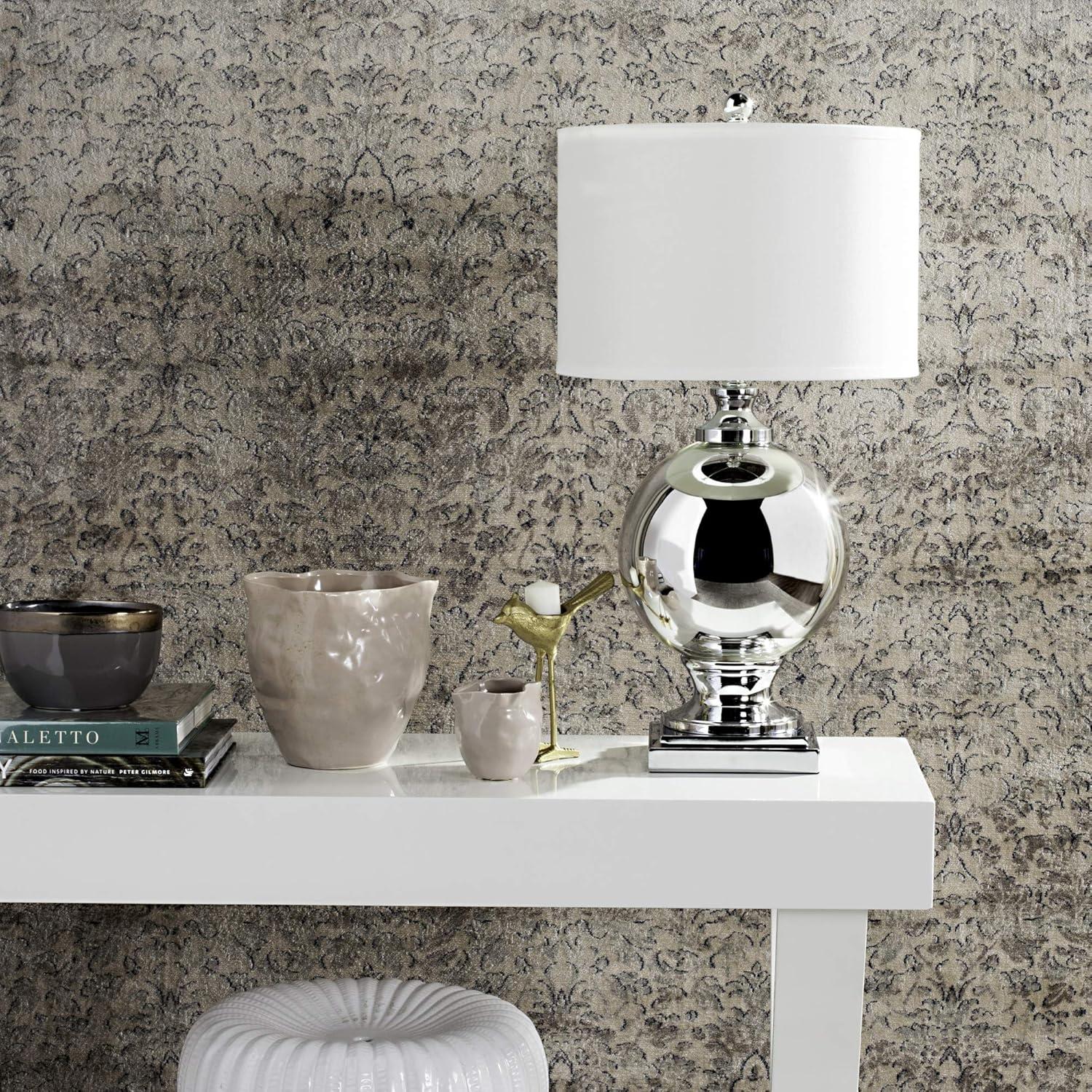 Icott Mercury Glass Lamp - Silver - Safavieh