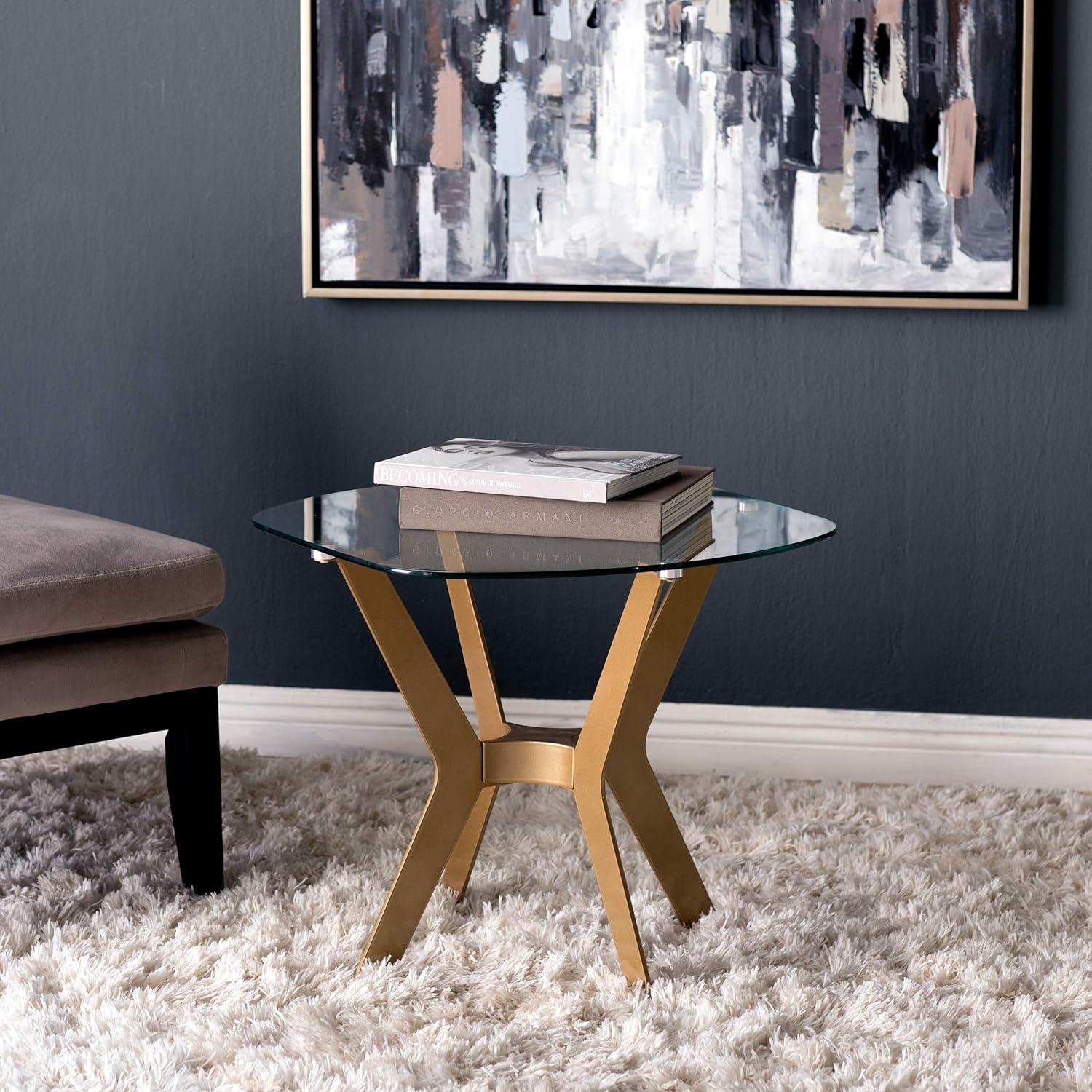 Fleischmanns Glass Top End Table