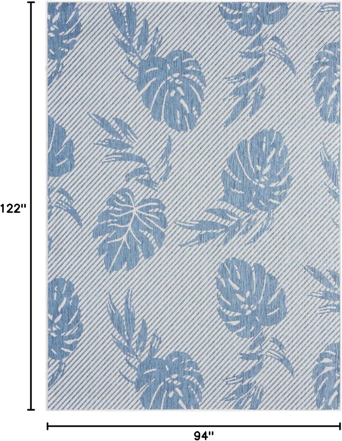 Tommy Bahama Palm Coastal Indoor/Outdoor Area Rug, Silver/Blue
