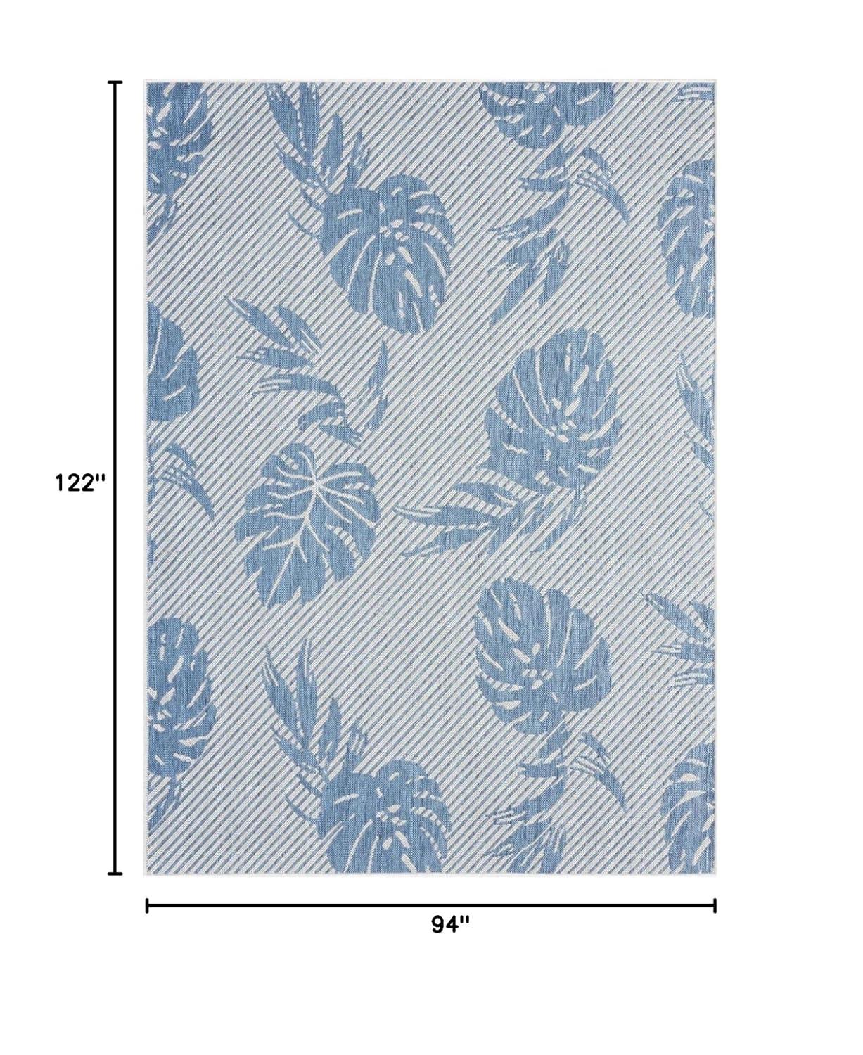 Tommy Bahama Palm Coastal Indoor/Outdoor Area Rug, Silver/Blue