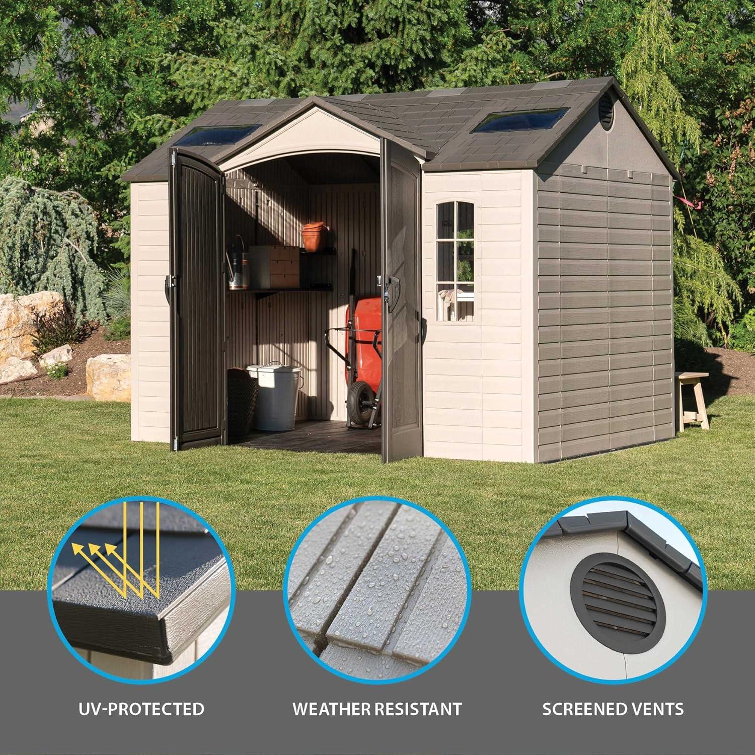 Lifetime Lifetime 10 Ft. x 8 Ft. High-Density Polyethylene (Plastic) Outdoor Storage Shed with Steel-Reinforced Construction