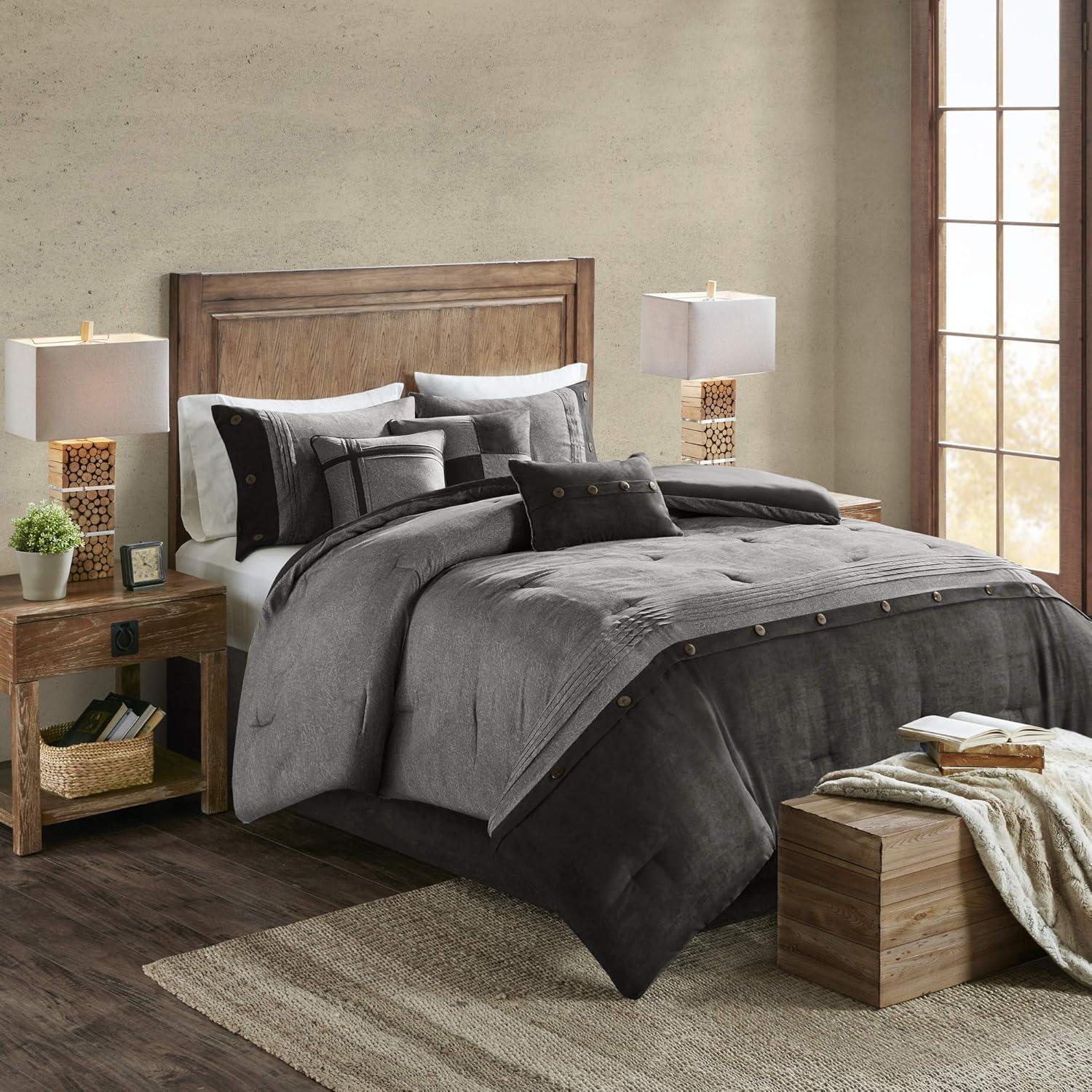 Boone 7 Piece Faux Suede Comforter Set