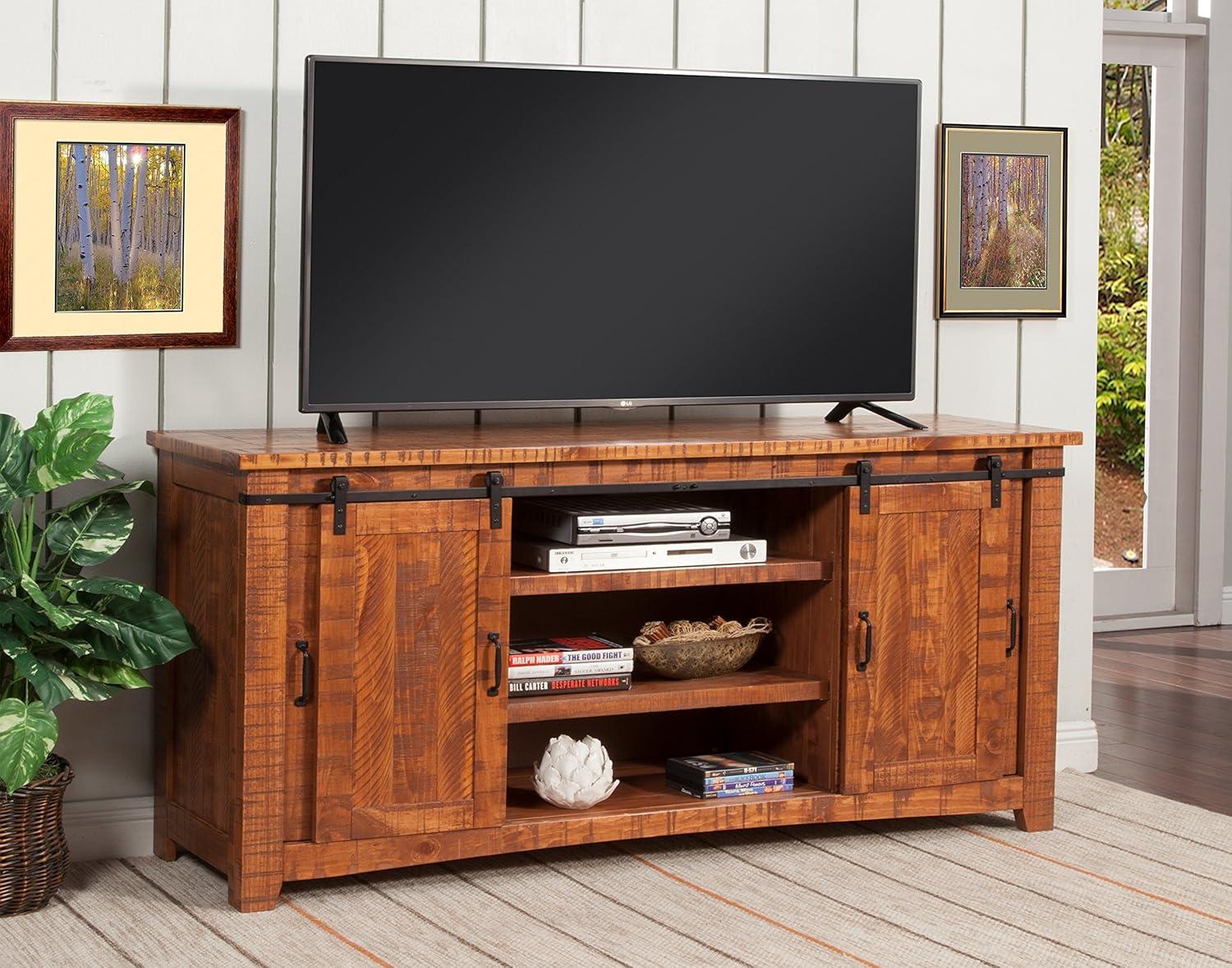 Omaha 65" Solid Wood TV Stand Honey Tobacco Finish - Martin Svensson Home