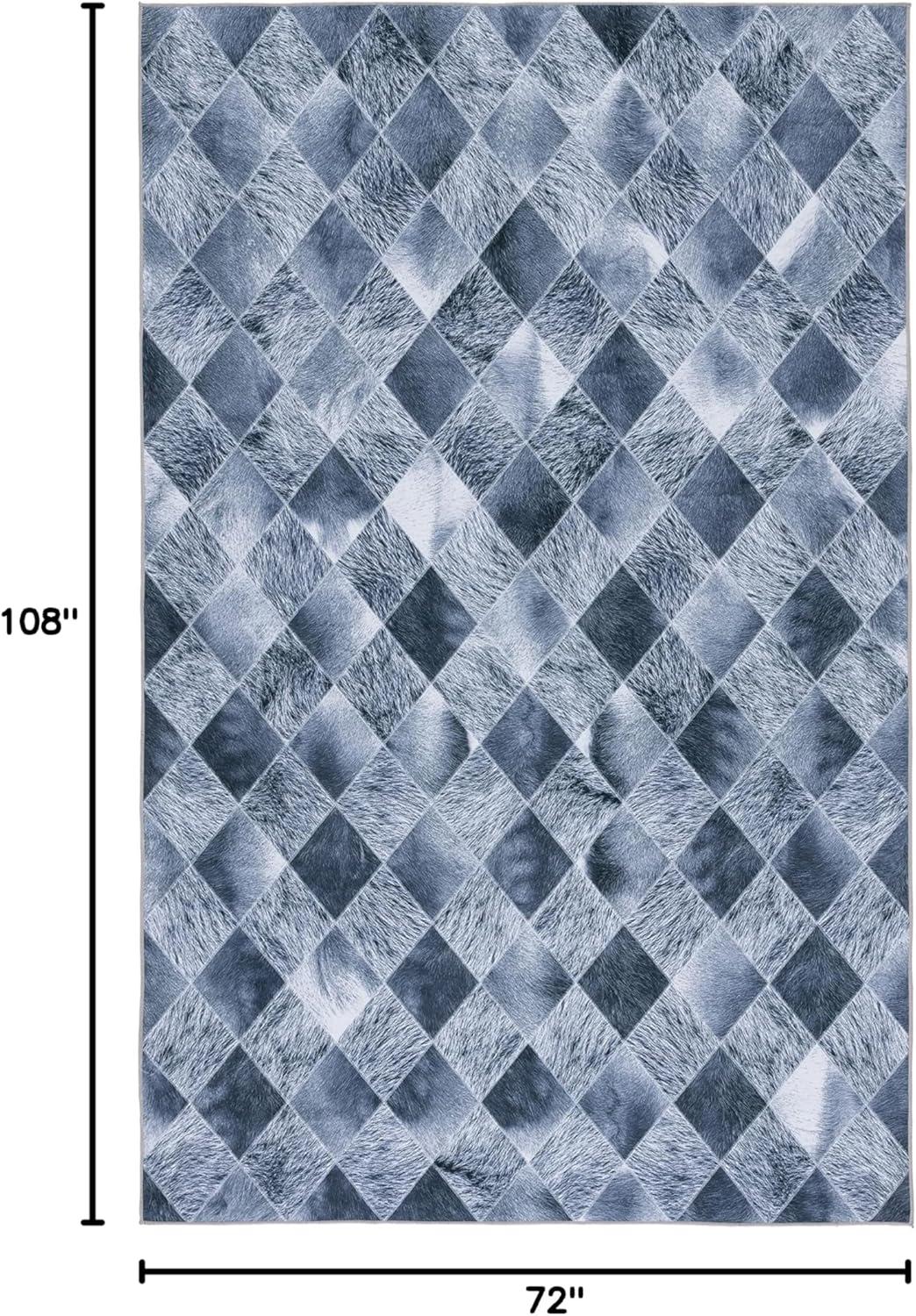 Faux Hide FAH550 Power Loomed Machine Washable Area Rug - Grey/Dark Grey - 6'x9' - Safavieh.