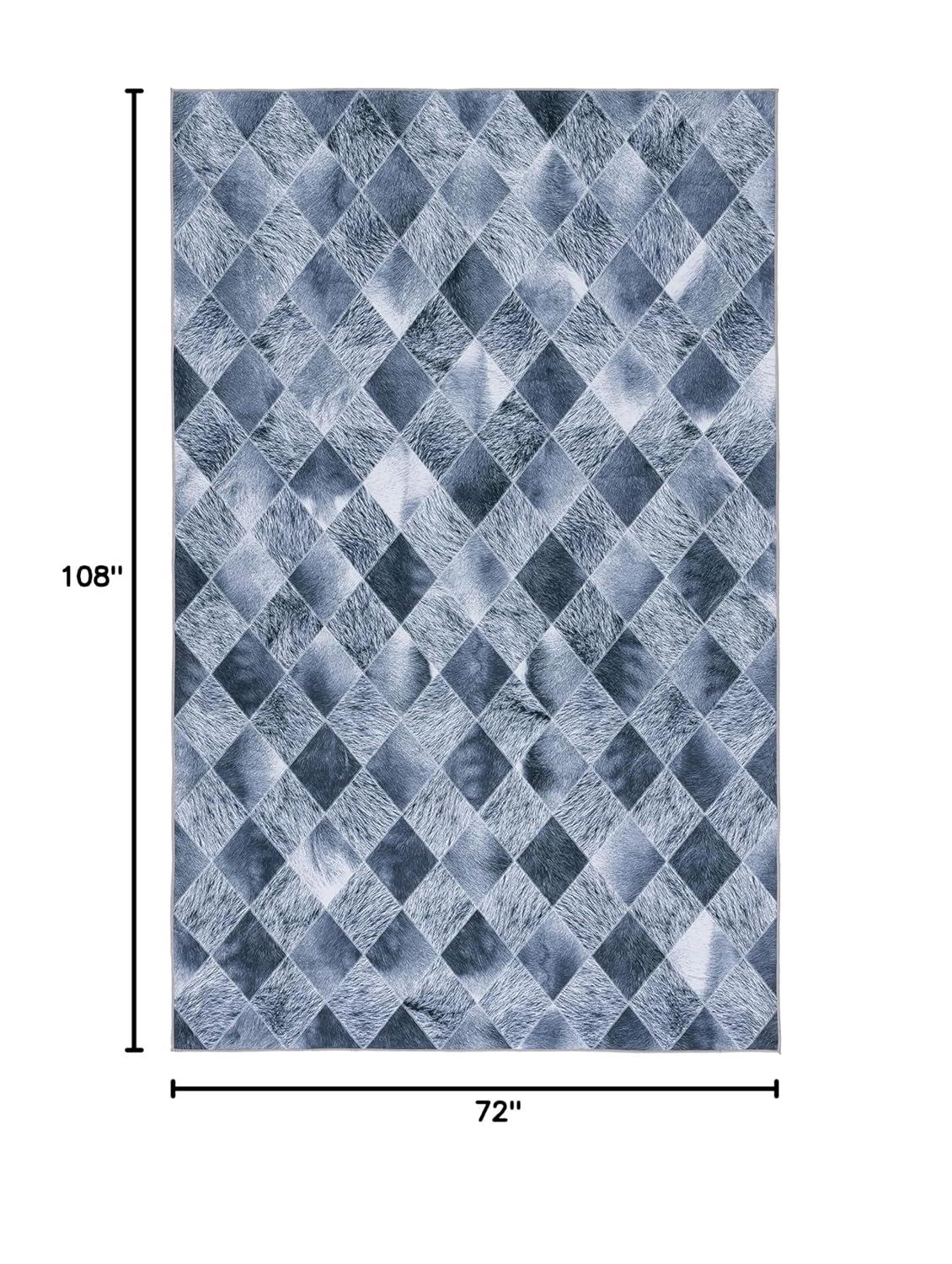 Faux Hide FAH550 Power Loomed Machine Washable Area Rug - Grey/Dark Grey - 6'x9' - Safavieh.