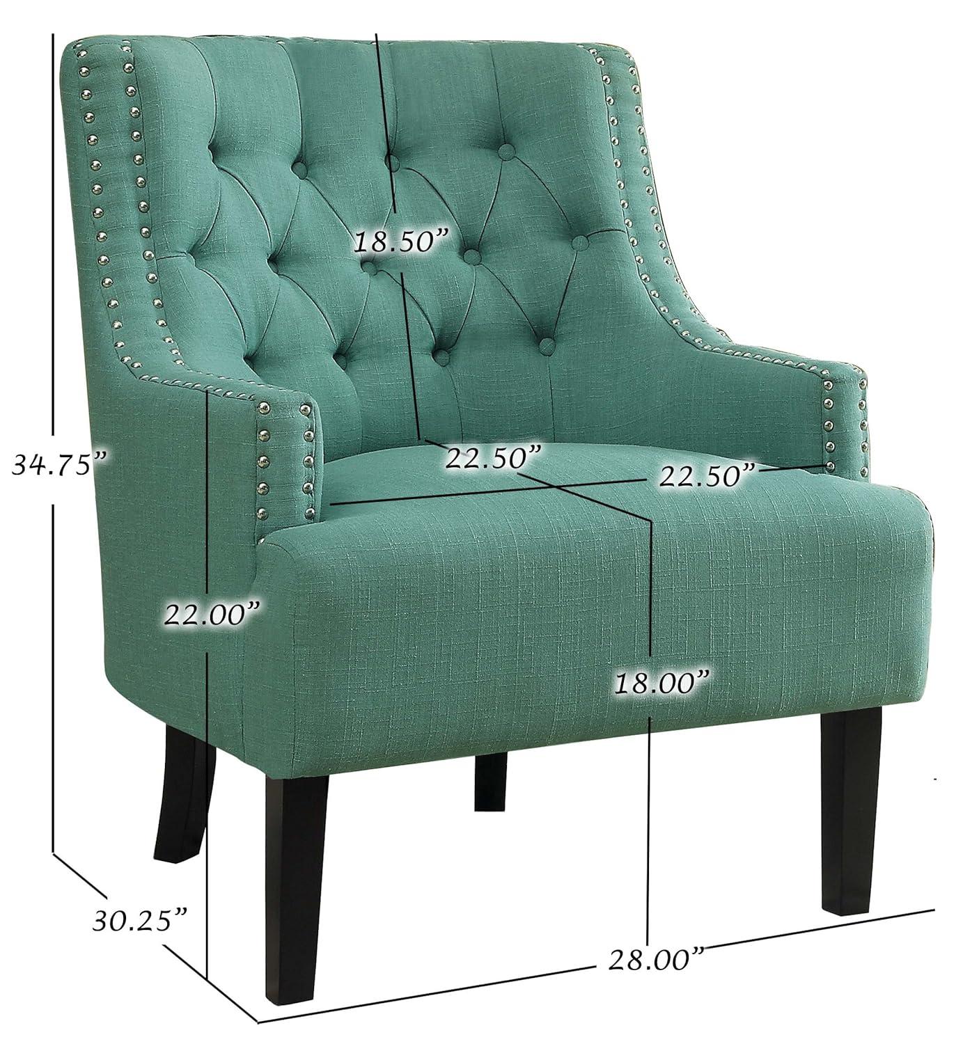 Lexicon Charisma Upholstered Accent Chair in Teal