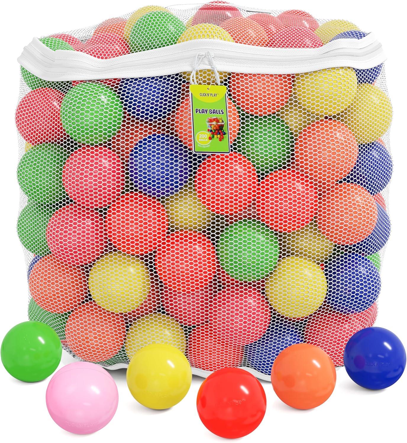 Click N' Play Phthalate & BPA Free Plastic Balls for Ball Pit, Multicolored