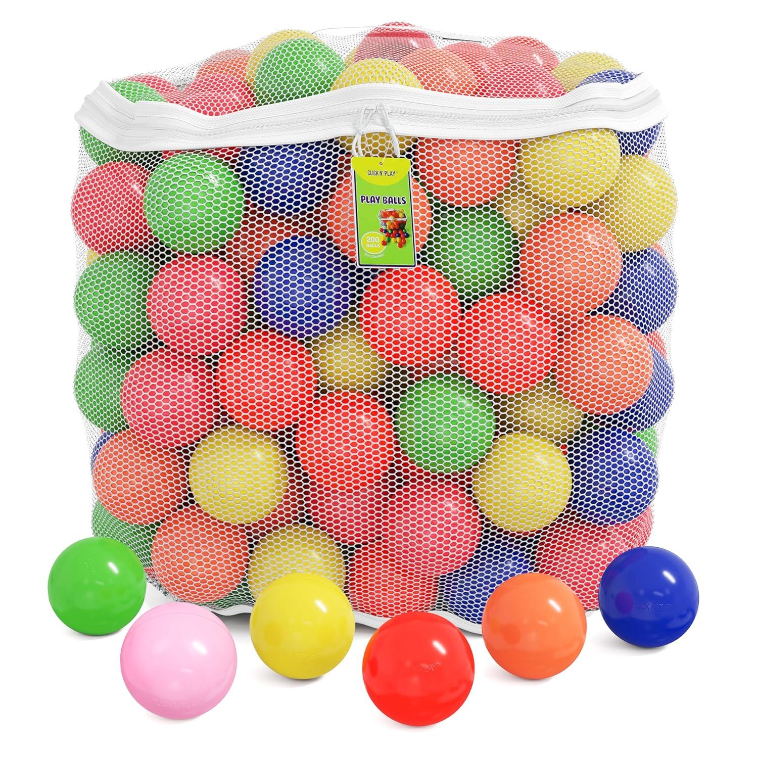 Click N' Play Phthalate & BPA Free Plastic Balls for Ball Pit, Multicolored