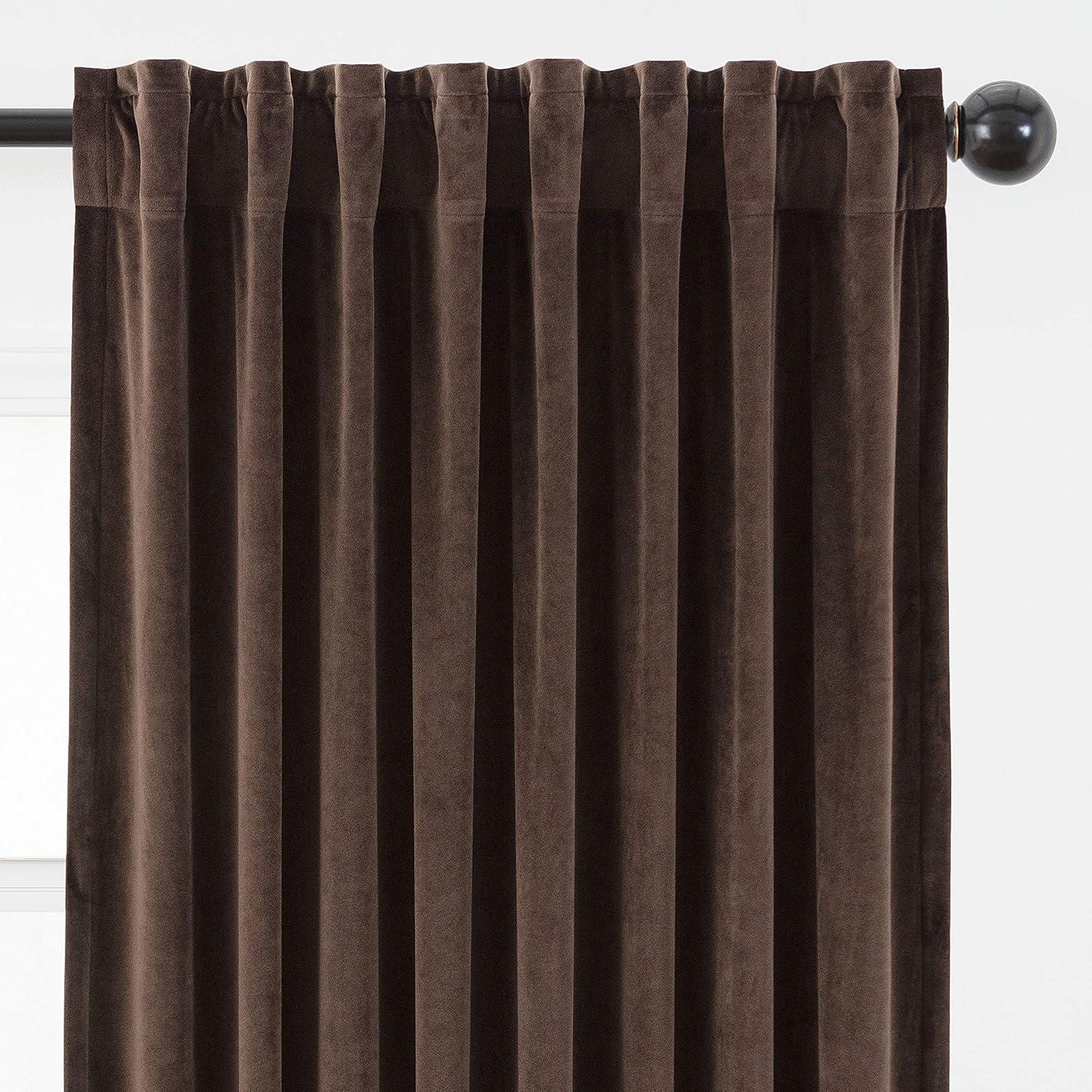 Chanasya 2pk Solid Velvet Room Darkening Window Curtain Panels - Set of 2