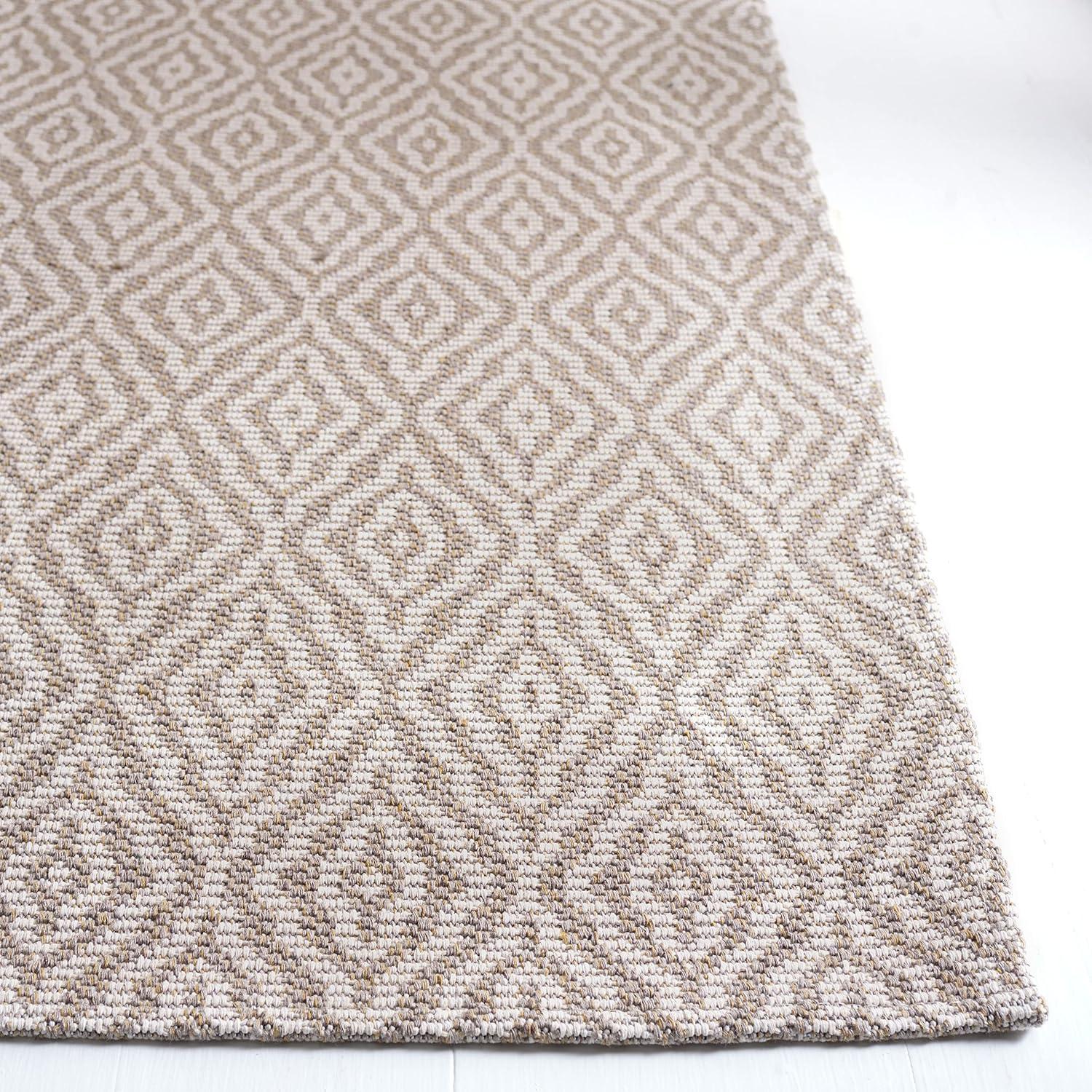 Martha Stewart Rugs Martha Stewart Cotton Geometric Rug in Taupe