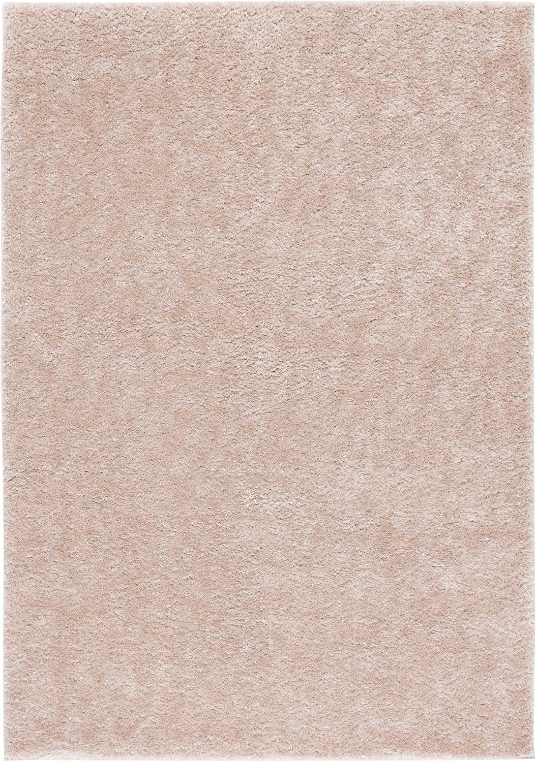 Beige 4' x 6' Rectangular Reversible Shag Rug