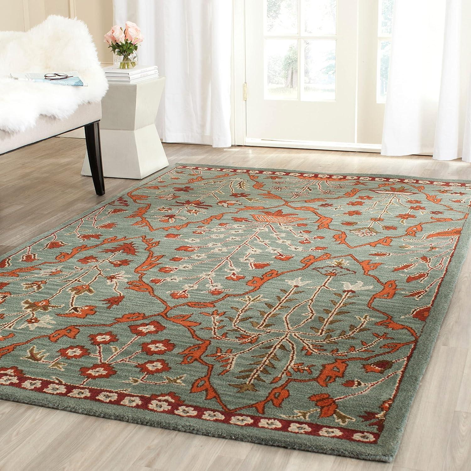 Wyndham WYD206 Power Loomed Area Rug - Blue/Rust - 8'9"x12' - Safavieh.