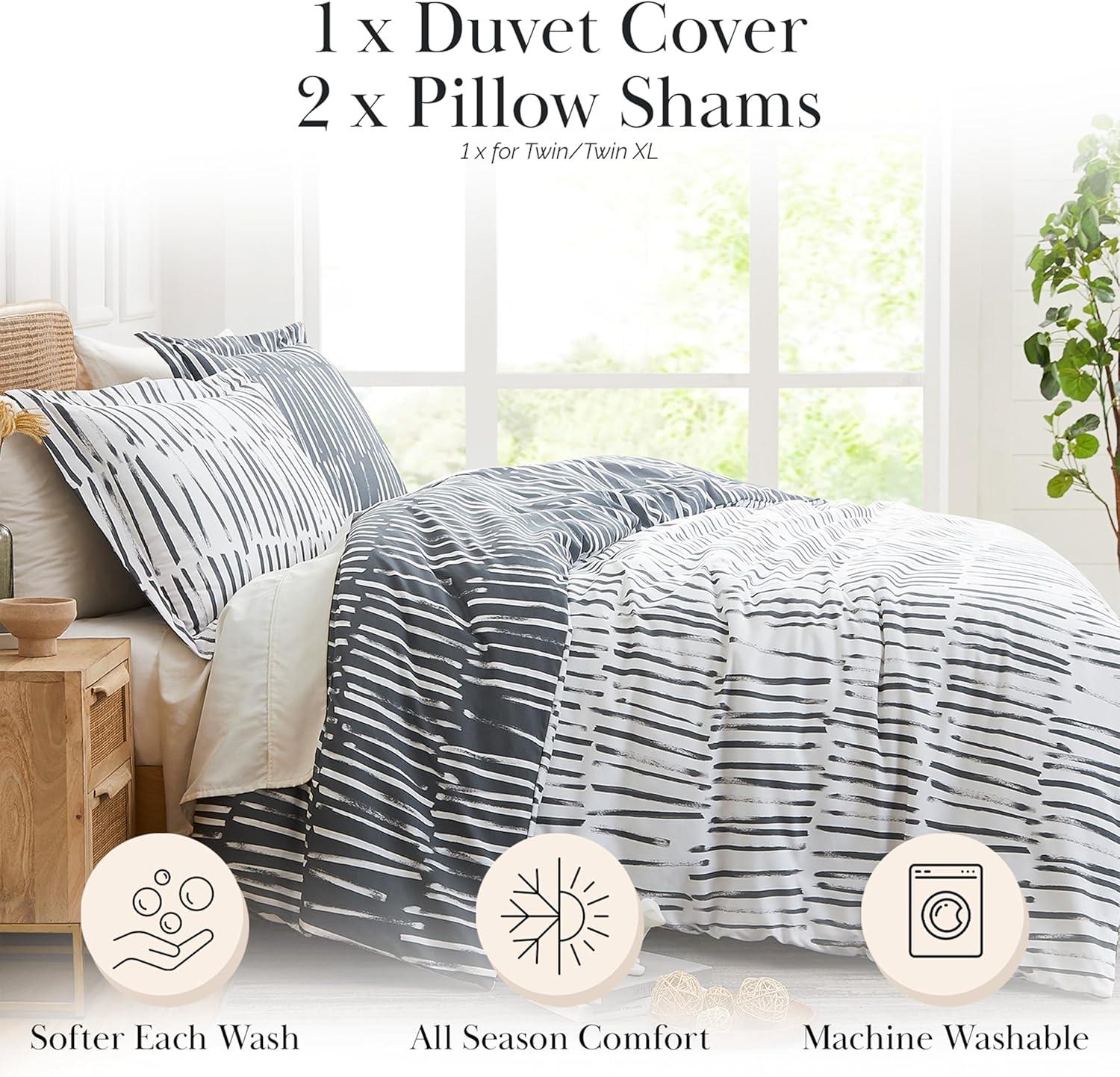 Southshore Fine Living, Inc. Spirit Collection Oversized King Duvet Cover Set, Printed Duvet Cover 3-Piece, Two Matching Shams (108 in Wide x 98 in Long), Charcoal, King/California King