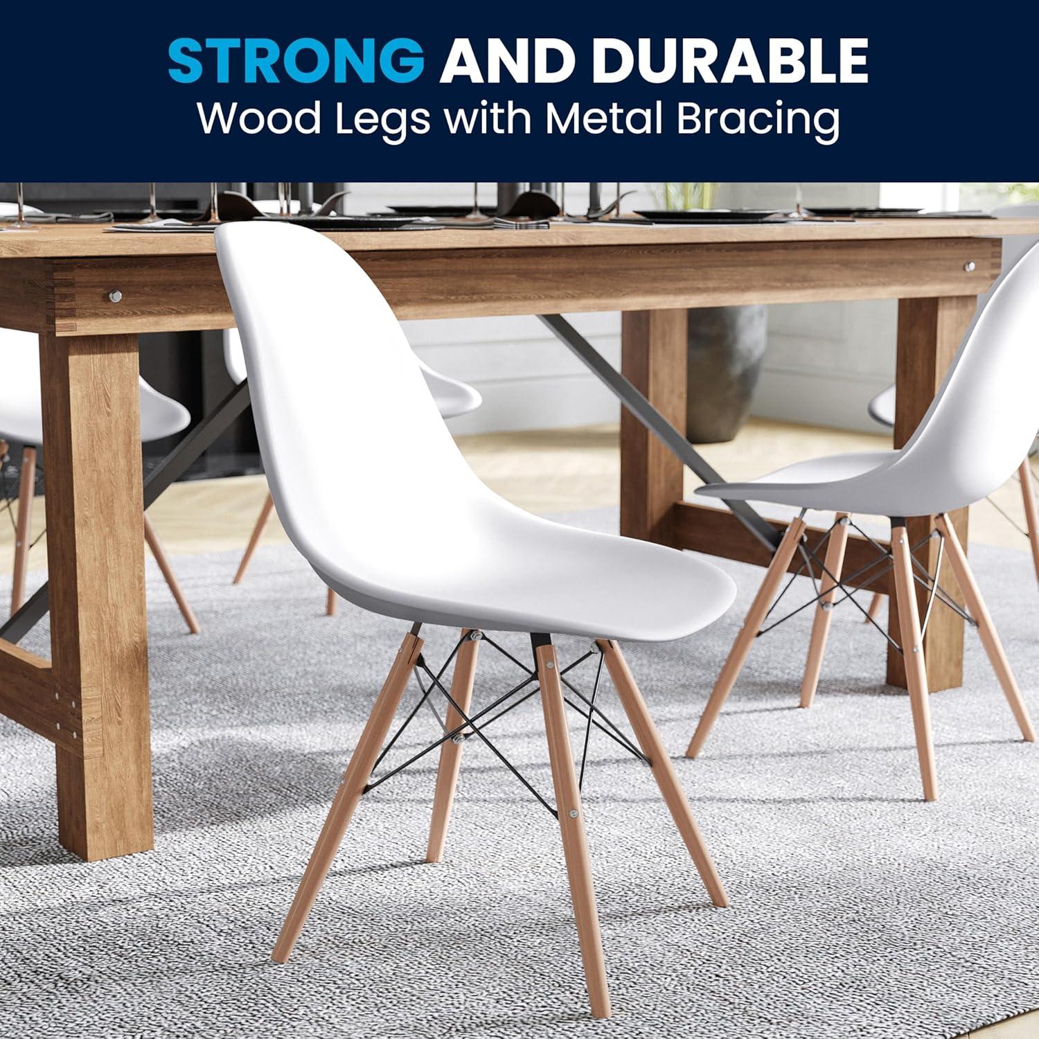 Flash Furniture Chair with Wooden Legs for Versatile Kitchen, Dining Room, Living Room, Library or Desk Use (Set of 2)