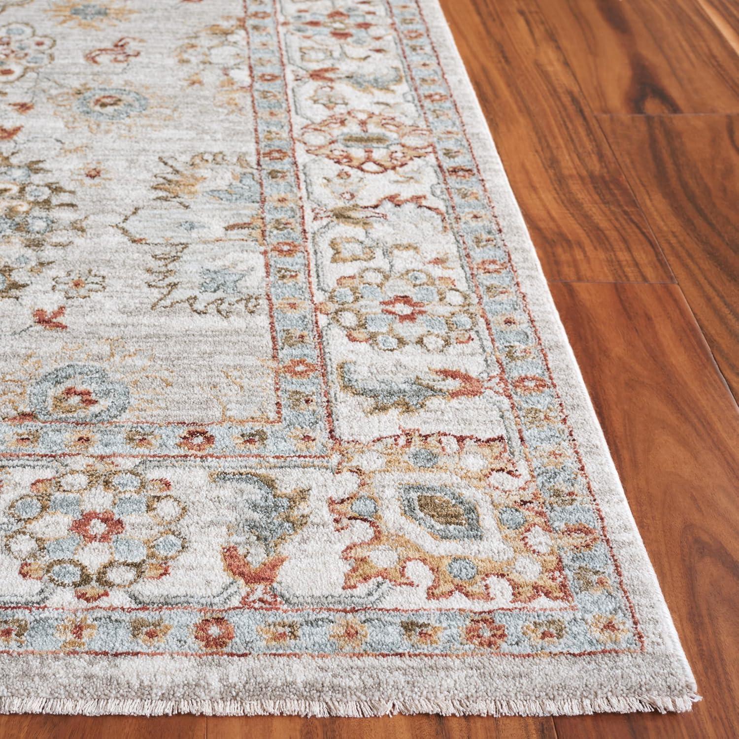 Hamilton HLT112 Power Loomed Area Rug - Gray/Rust - 5'3"x7'6" - Safavieh.