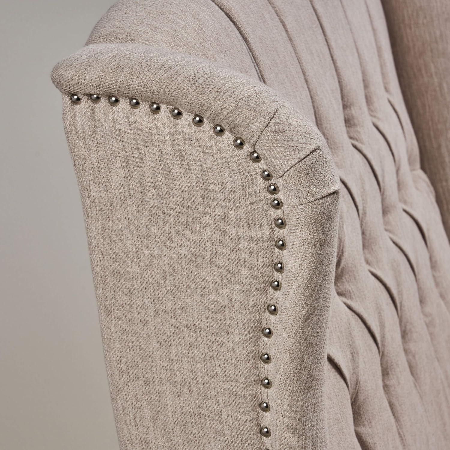 GDFStudio Dunham Contemporary Fabric Upholstered Tufted Oversized Push Back Recliner, Beige