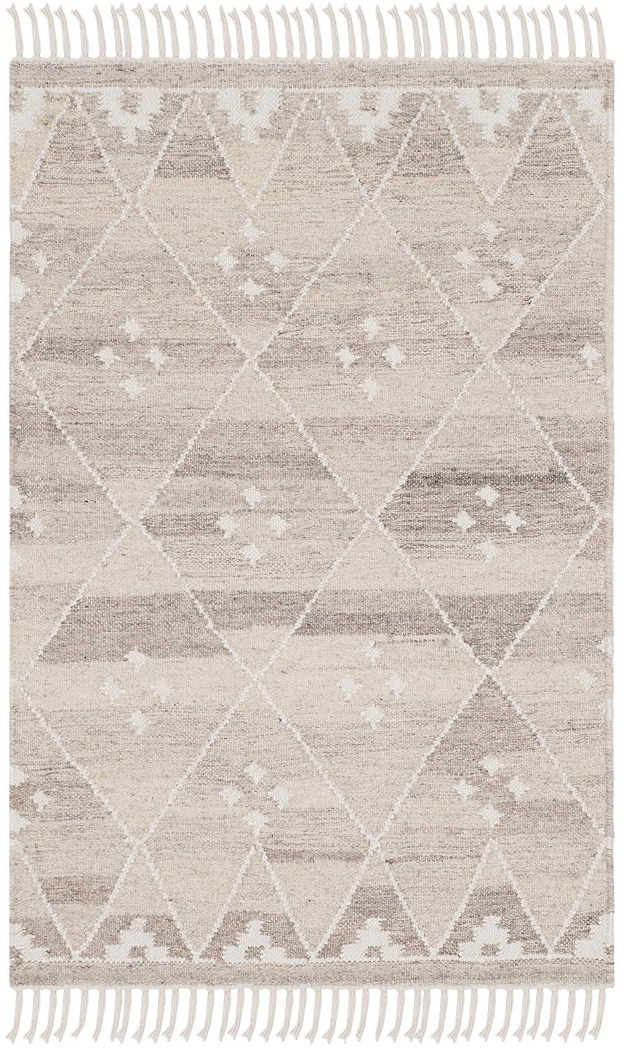 Natural Kilim NKM316 Hand Woven Accent Rug - Natural/Ivory - 2'x3' - Safavieh.
