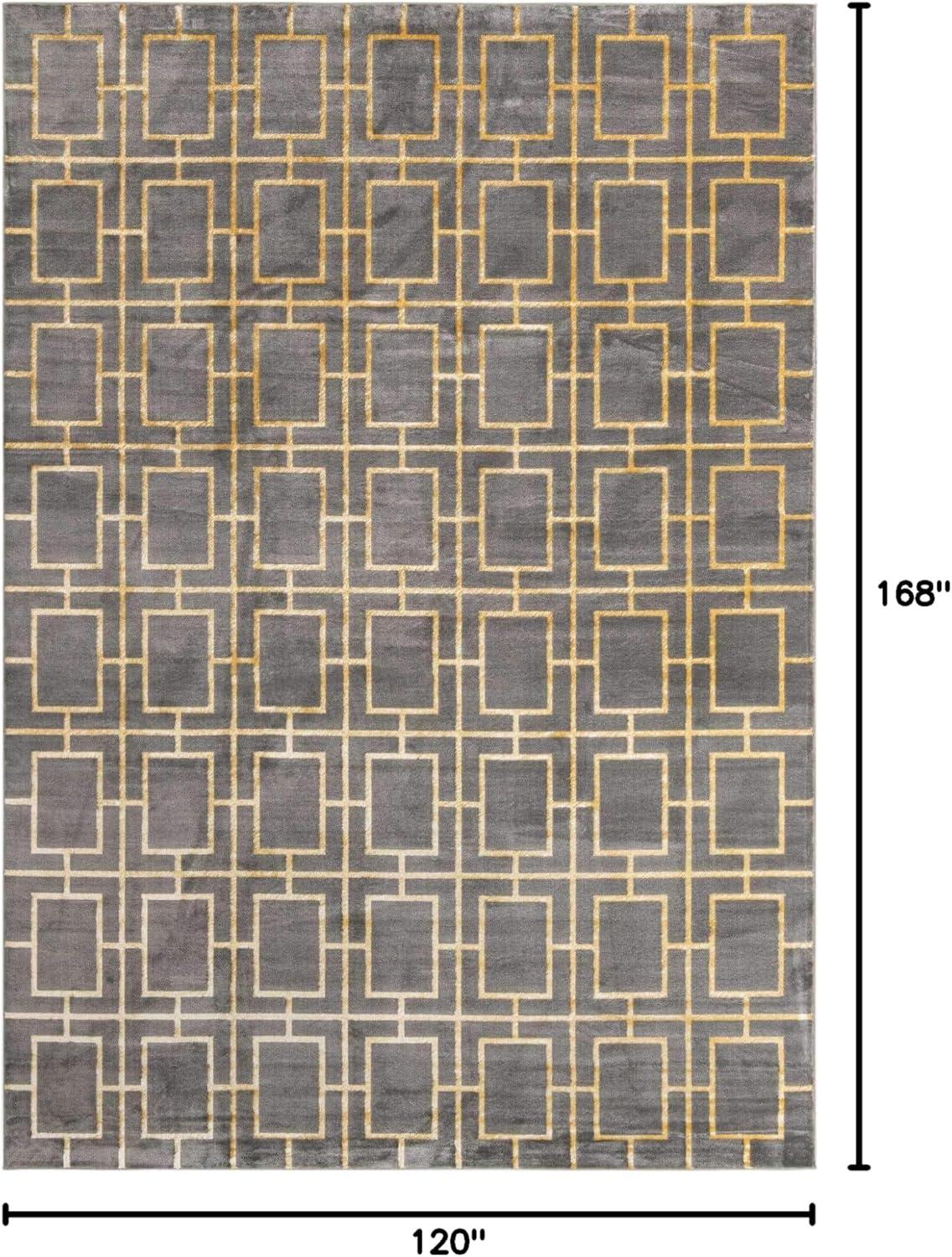 Glam Geometric Gray/Gold Area Rug