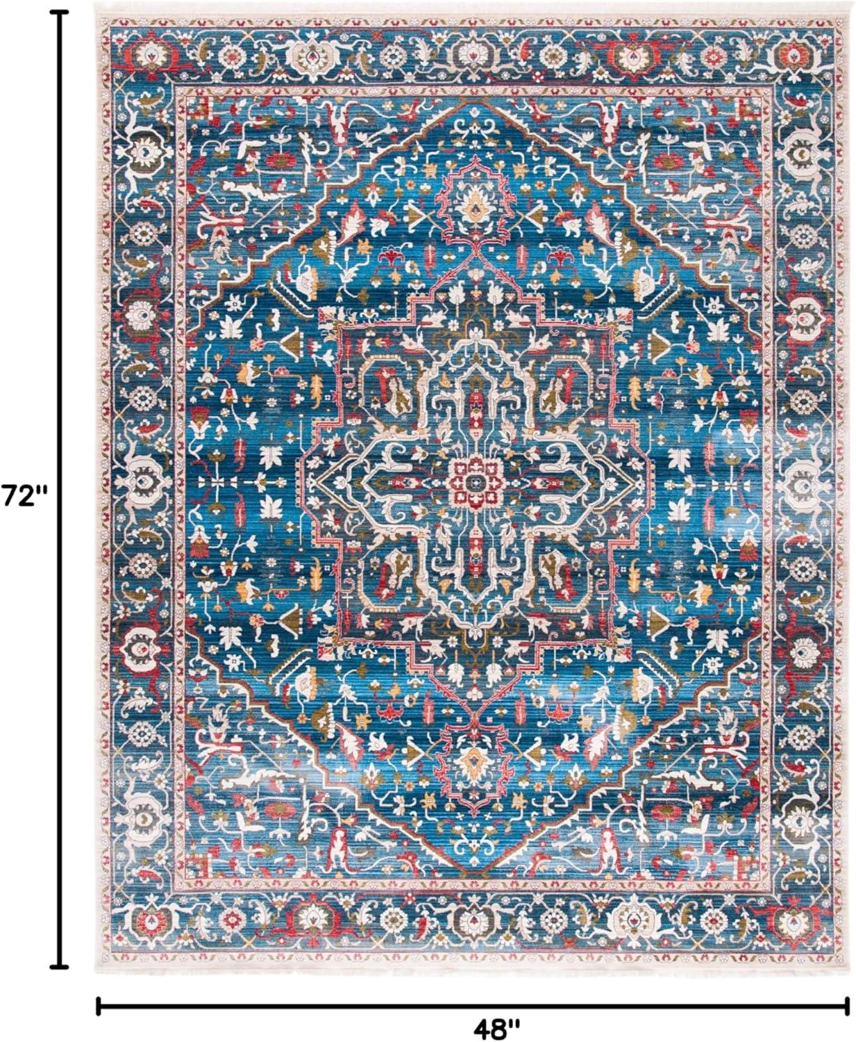 Vintage Persian VTP479 Power Loomed Indoor Area Rug - Blue/Ivory - 4'x6' - Safavieh