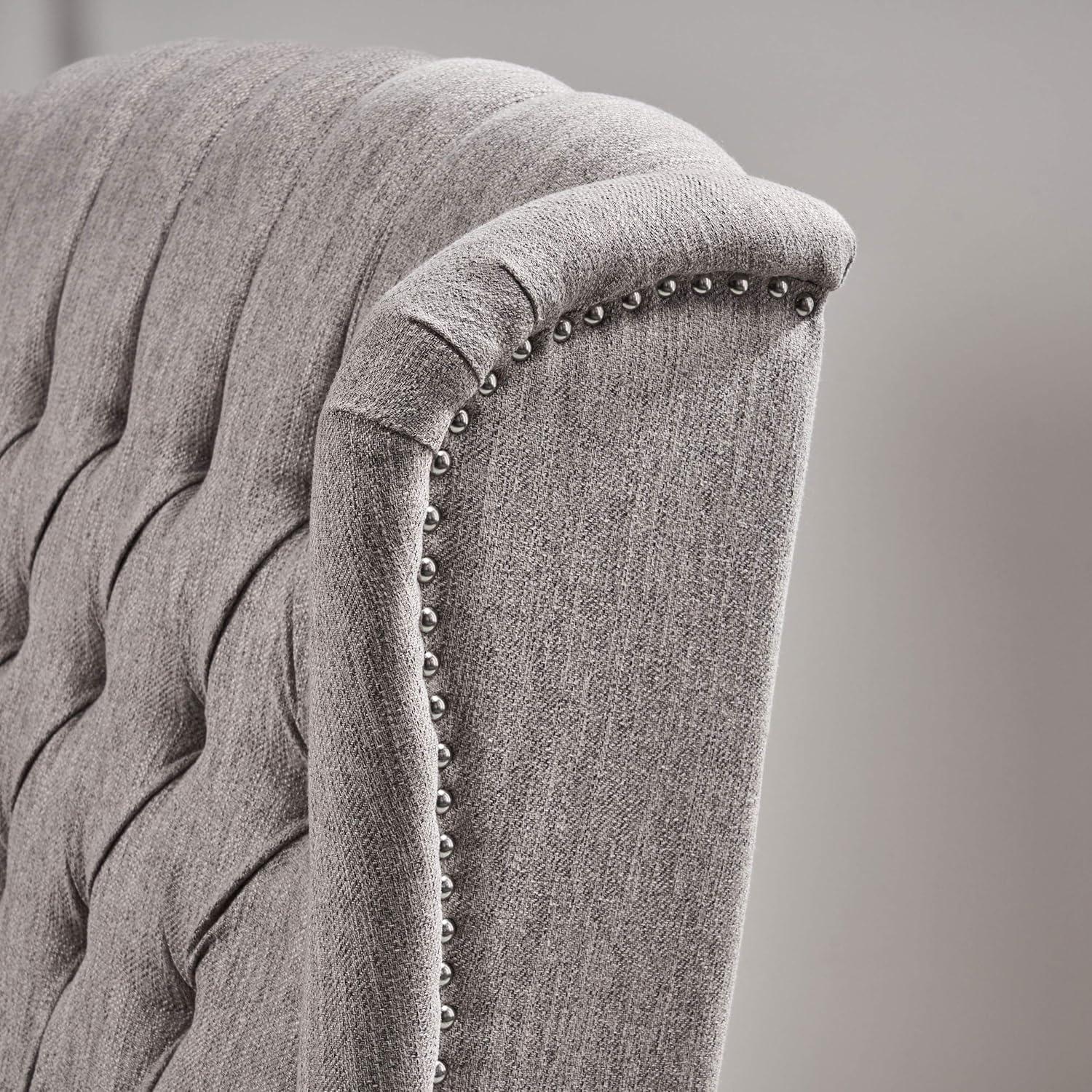 Apaloosa Oversized Wingback Press-Back Recliner Light Gray - Christopher Knight Home: Tufted, Nailhead Trim, Wood Legs